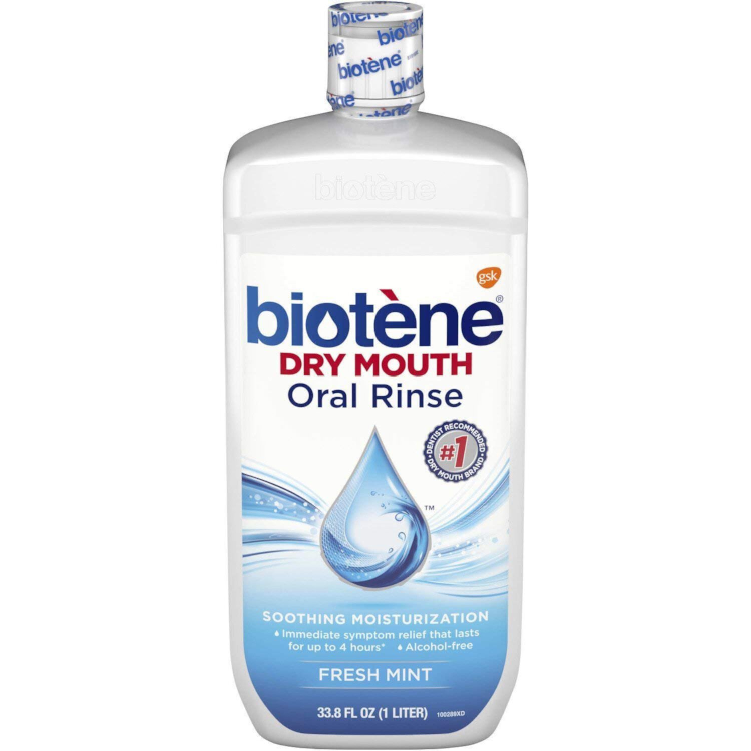 Biotene Fresh Mint Moisturizing Oral Rinse Mouthwash, Alcohol-Free, for Dry Mouth, 33.8 ounce Biotene