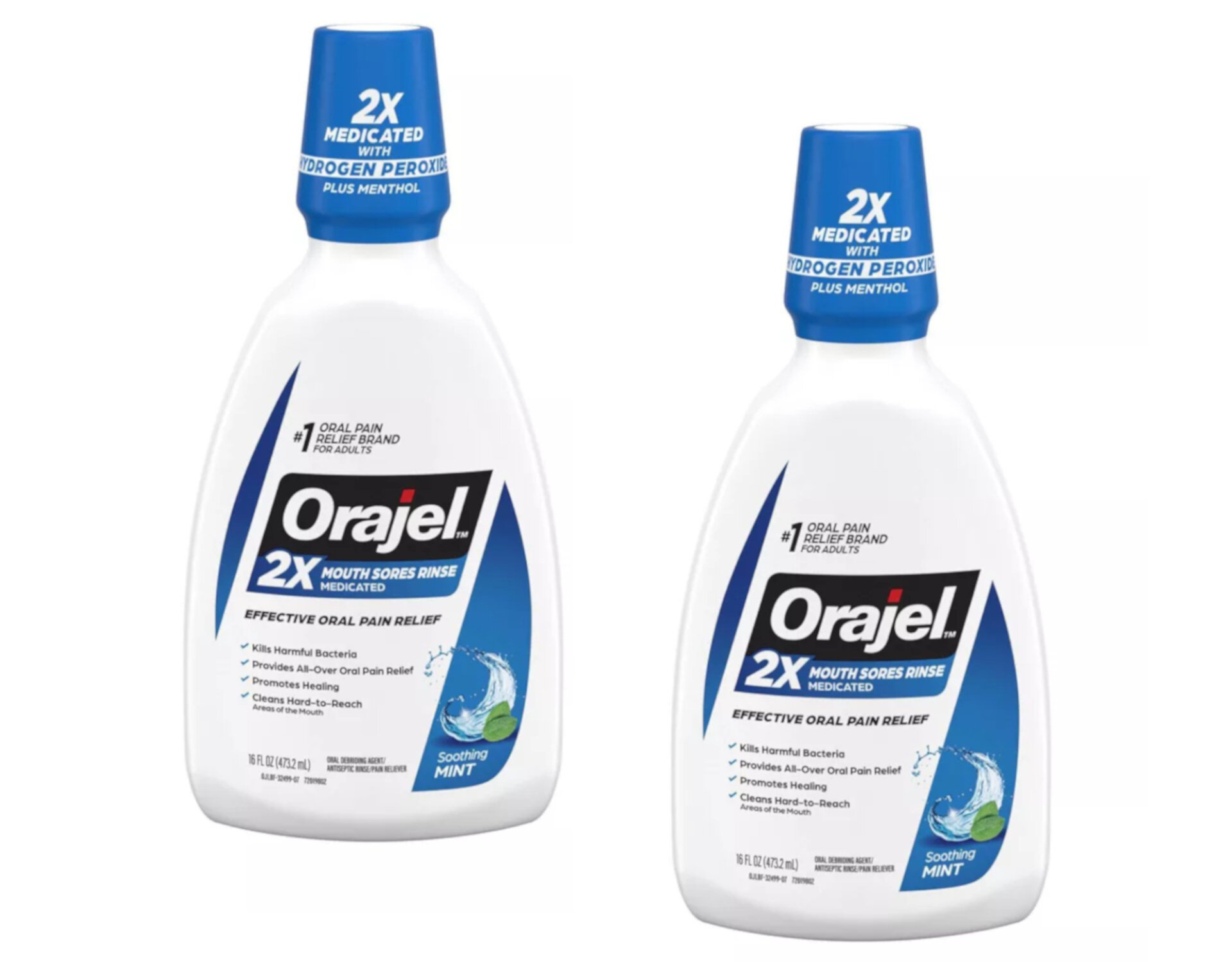 2 Pack - Orajel Antiseptic For All Mouth Sore Rinse, Kills Bacteria - 16 OZ Each Orajel