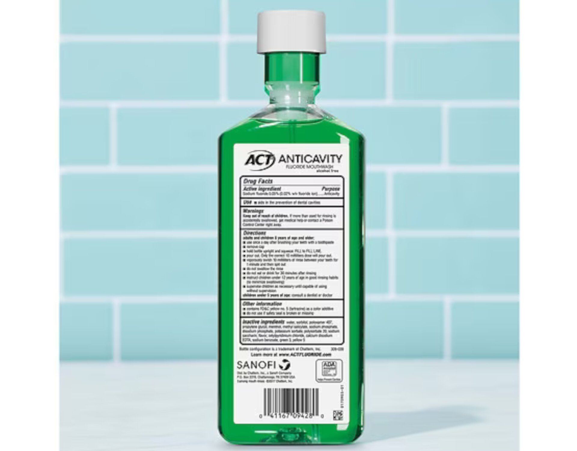 ACT Anticavity Fluoride Rinse Mint 18 oz Each Act