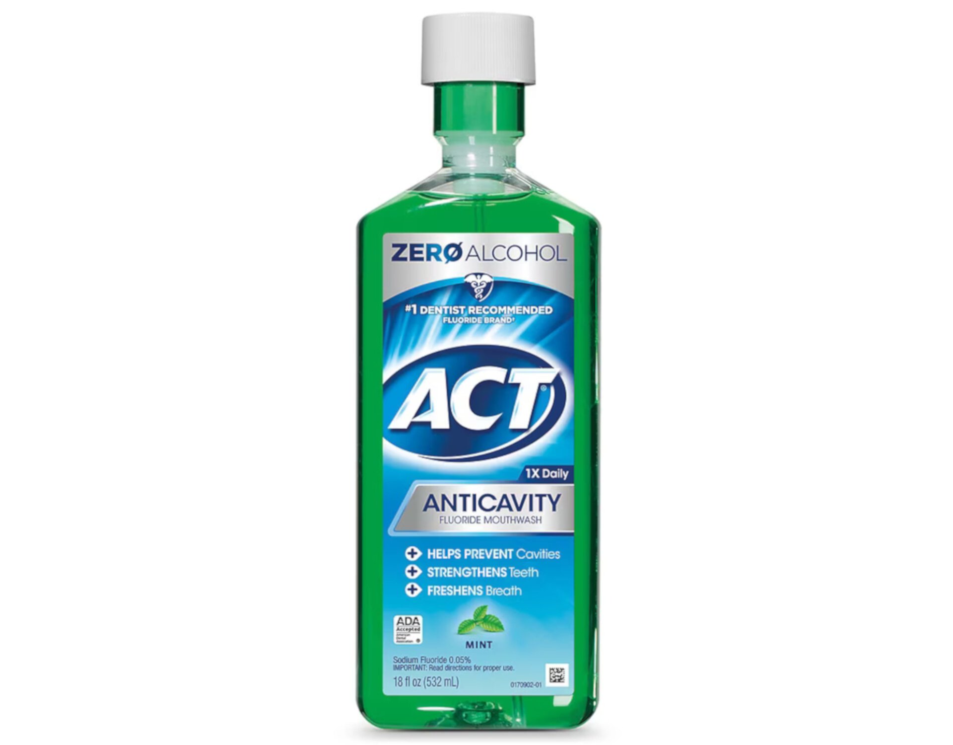 ACT Anticavity Fluoride Rinse Mint 18 oz (Pack of 6) Act