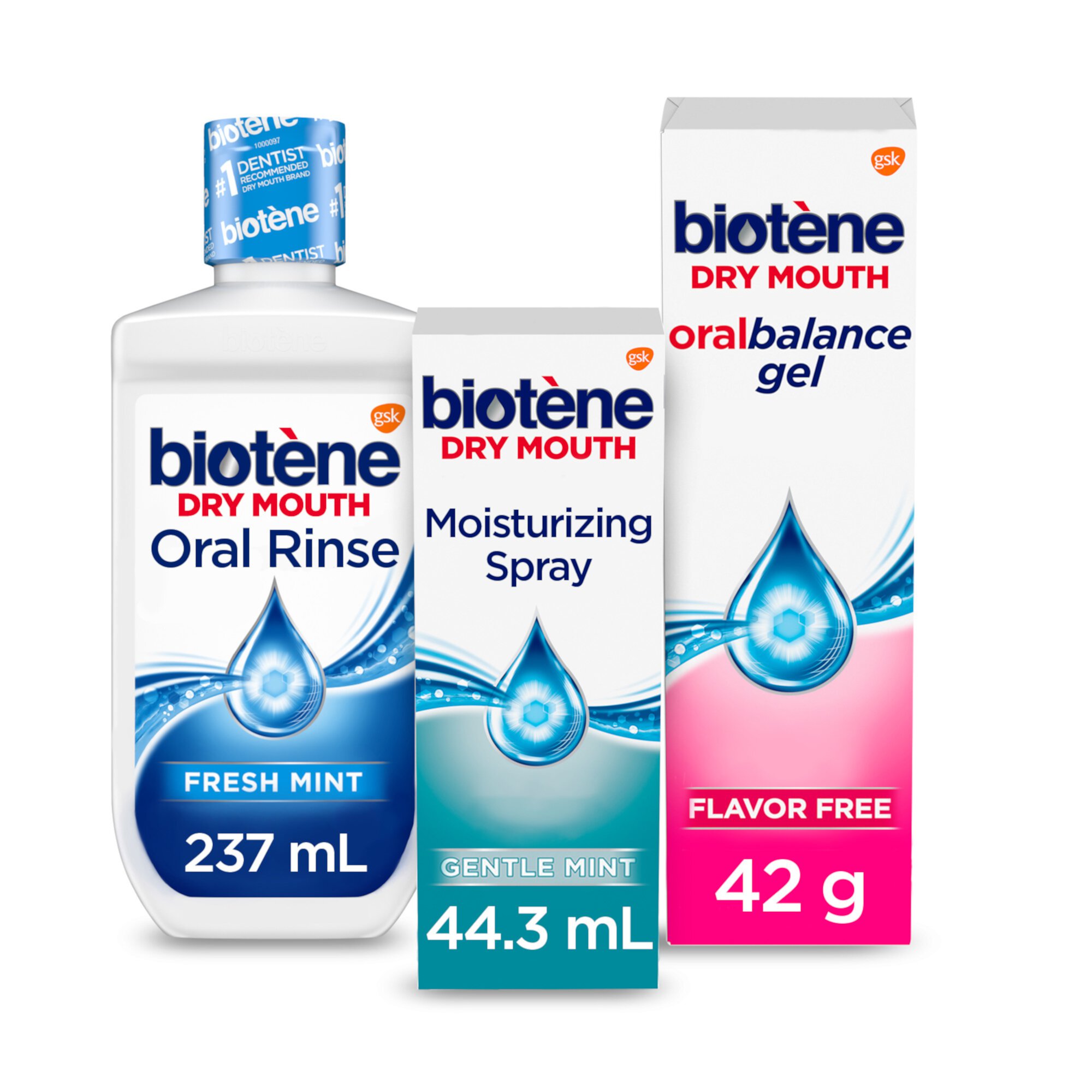 Biotene Dry Mouth Oral Rinse, Dry Mouth Spray and Moisturizing Gel Kit Biotene