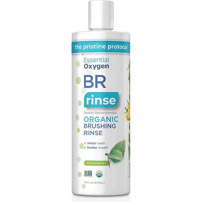 Essential Oxygen Br Rinse Organic Brushing Rinse - Peppermint 16 fl oz Liq Essential Oxygen