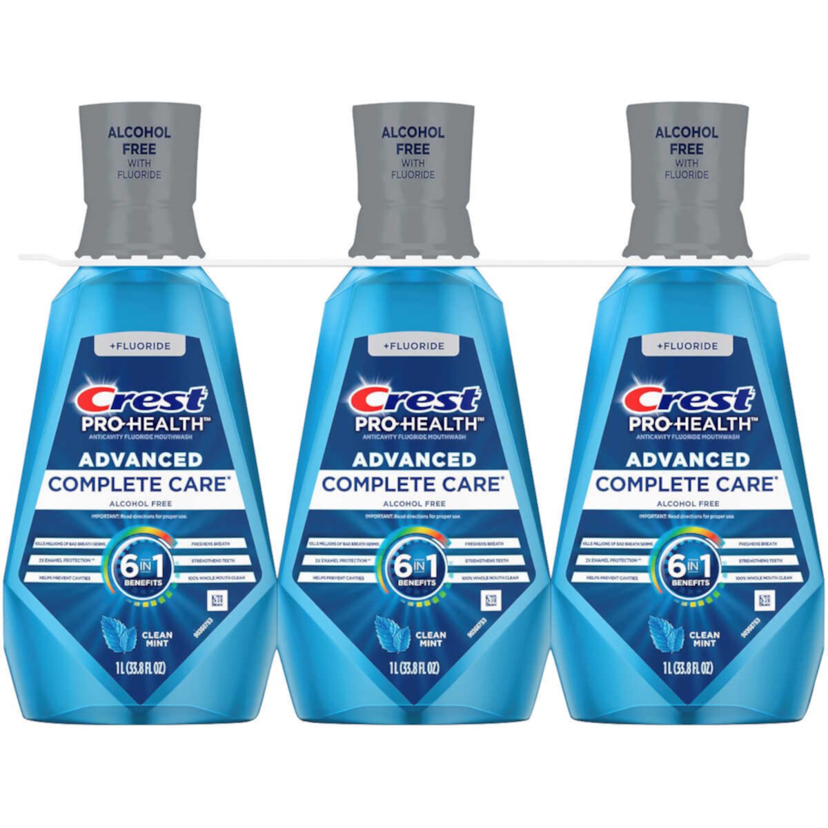 Crest Pro-Health Mouthwash with Fluoride Advanced Complete Care 1L (Pack of 3) Crest