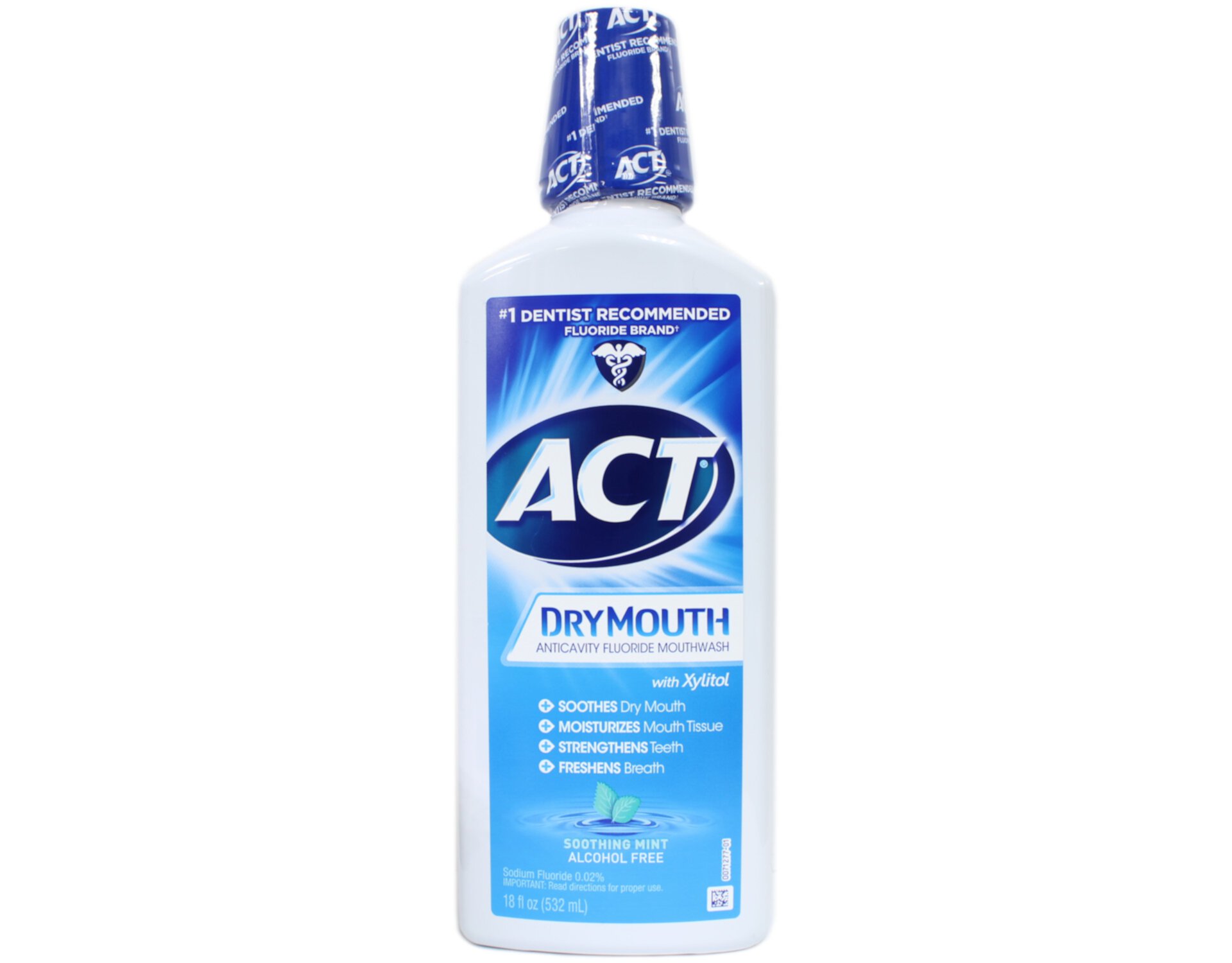 Act Total Care Dry Mouth Anticavity Fluoride Rinse, Soothing Mint - 18 Oz Act