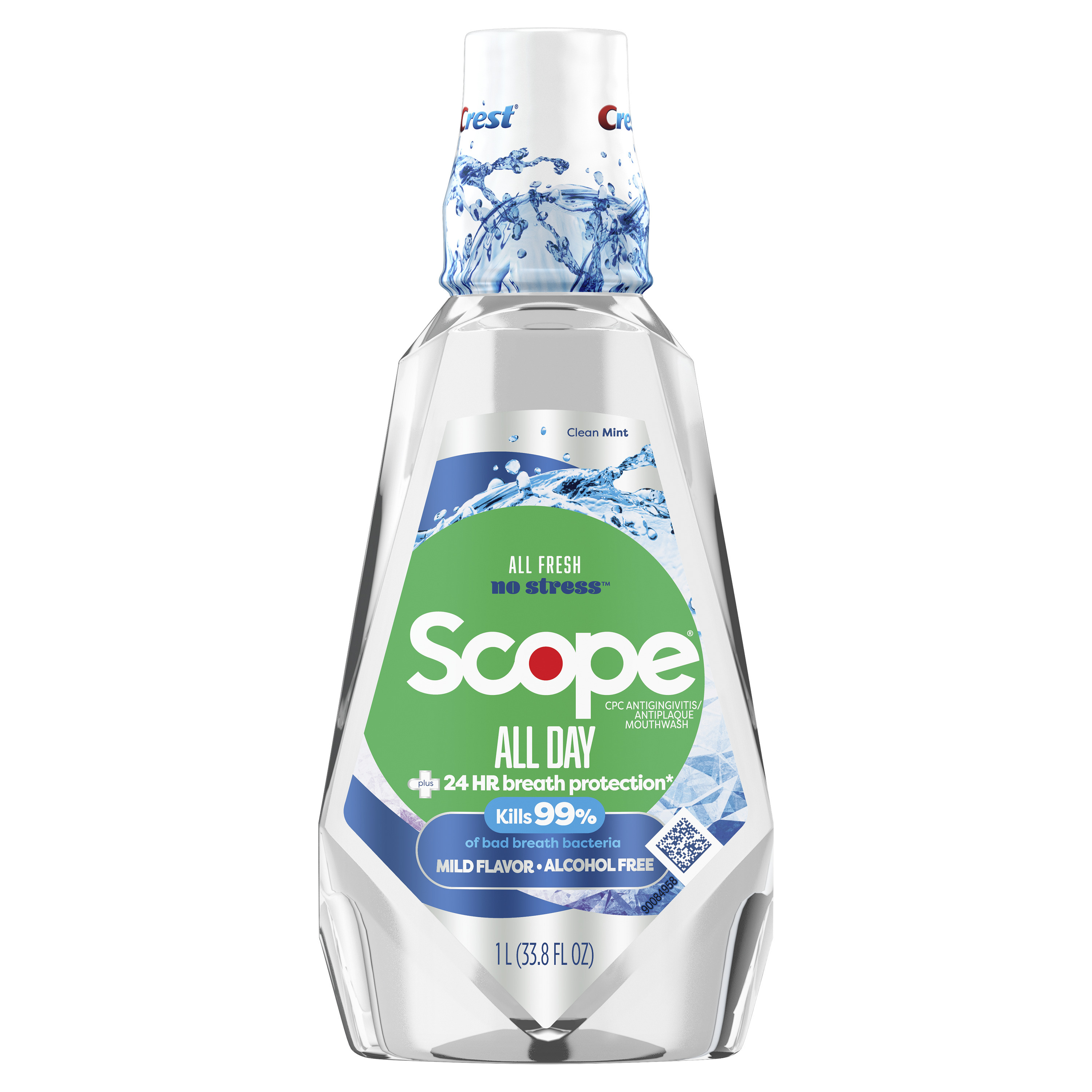 Crest Scope All Day Alcohol Free Mouthwash, 1L Crest