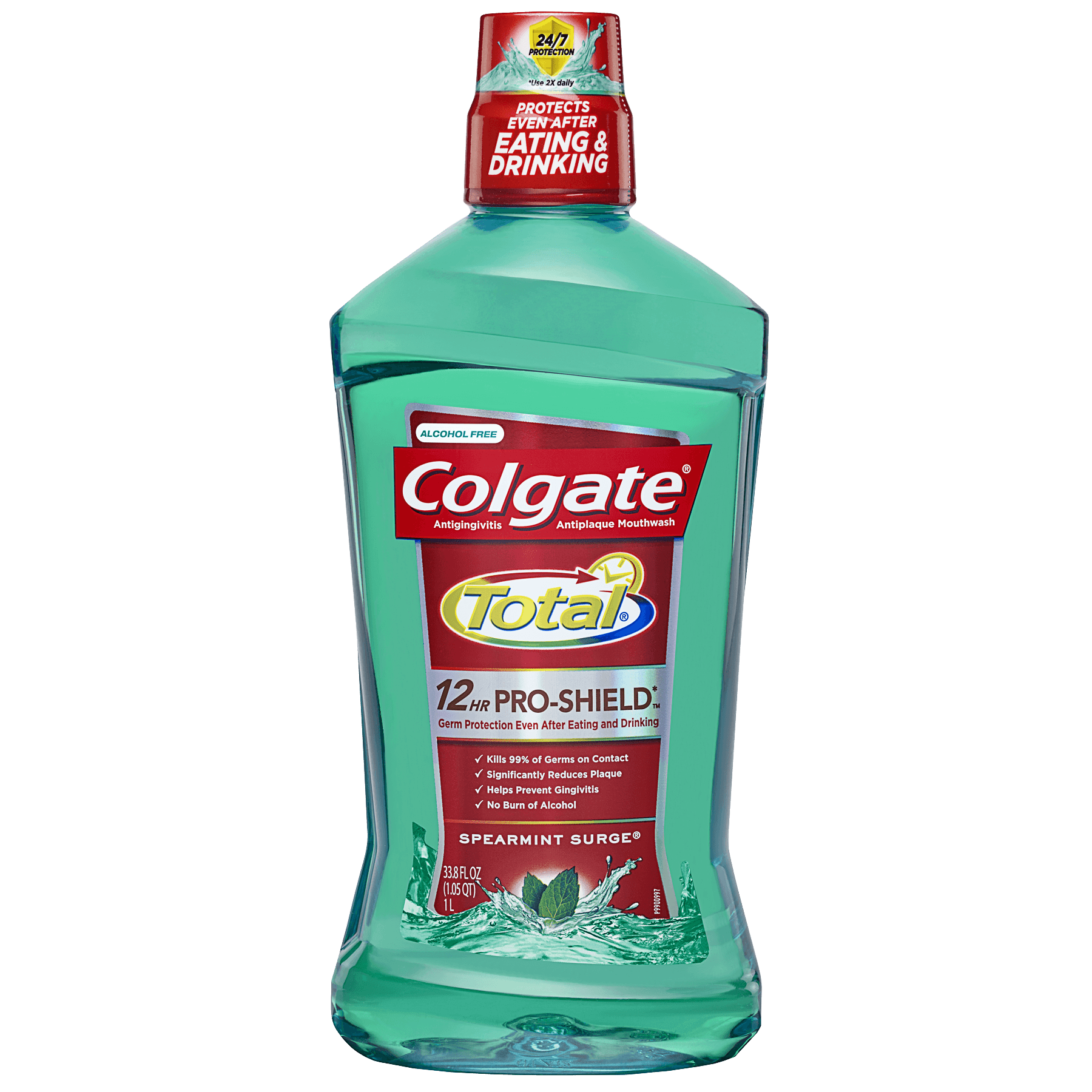 Colgate Total Pro-Shield Alcohol Free Mouthwash, Spearmint - 1L, 33.8 Fluid Ounce Visit the Colgate Store