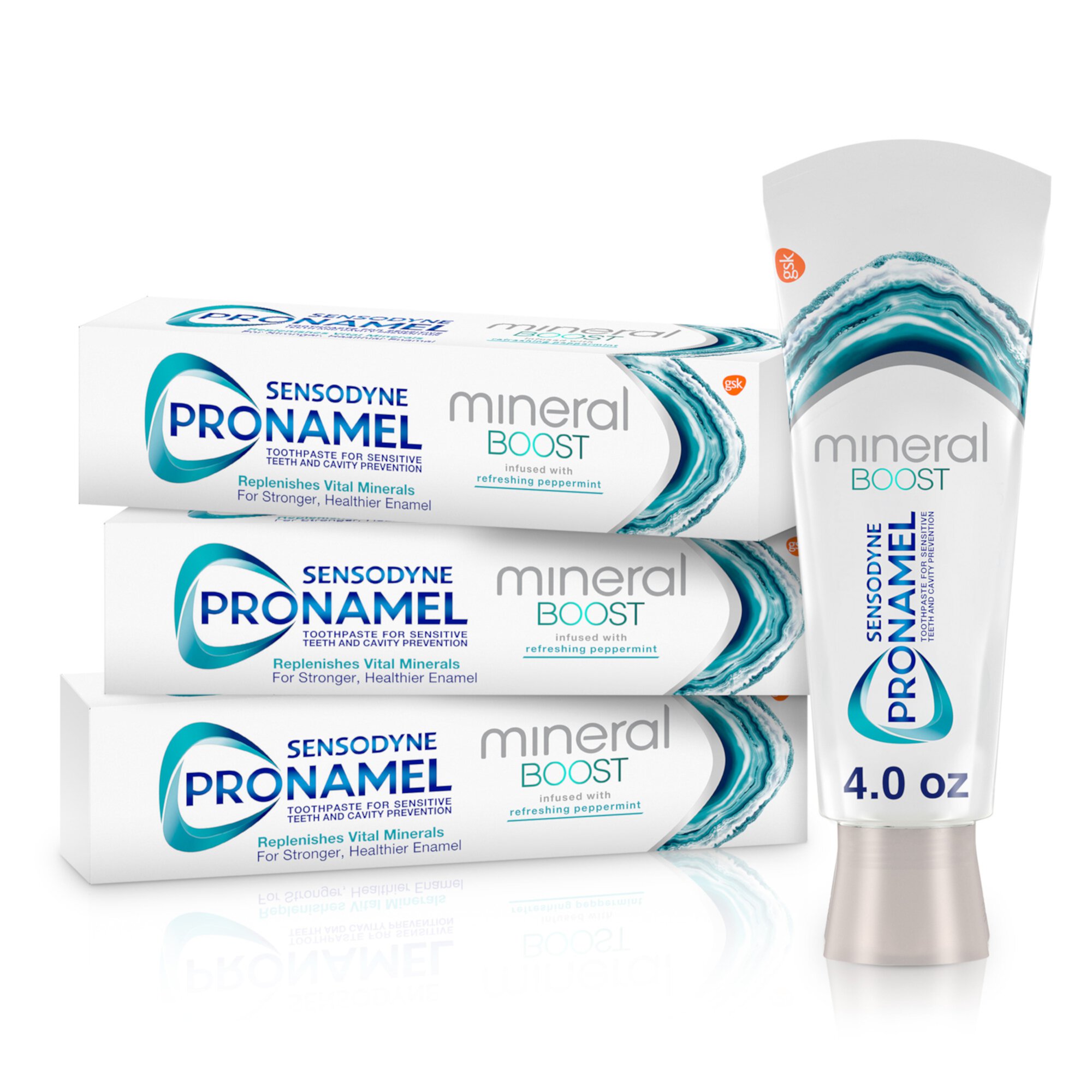 Sensodyne Pronamel Mineral Boost Sensitive Toothpaste, Peppermint 4 oz, 3 Pack Sensodyne