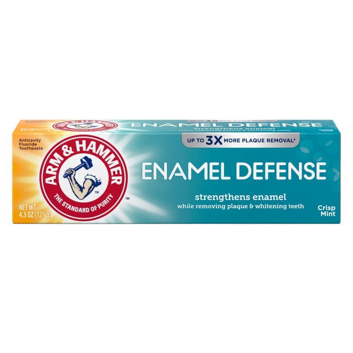 ARM & HAMMER Enamel Defense Toothpaste 4.3oz Tube, Crisp Mint, Fluoride Arm & Hammer