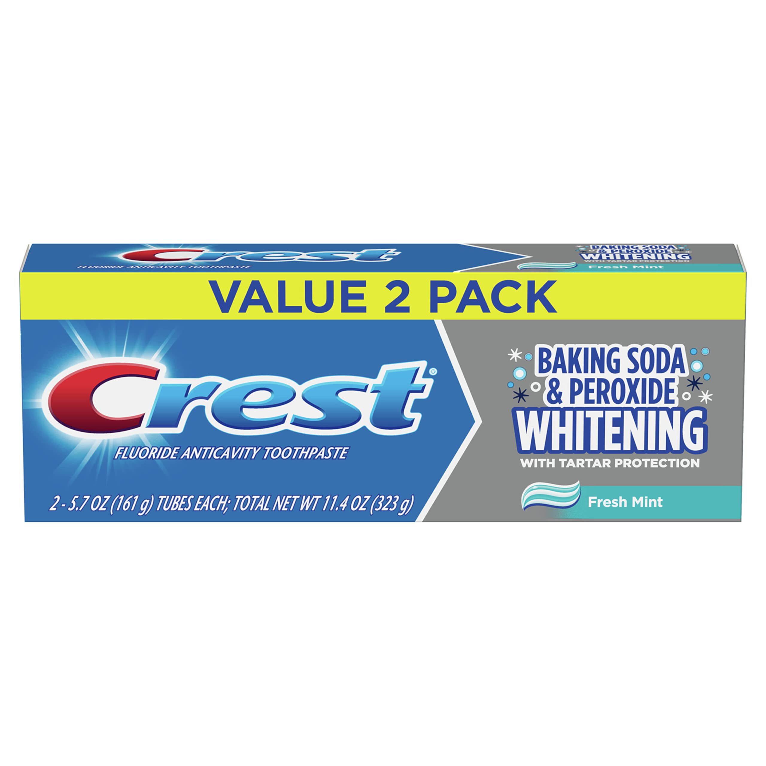 Crest Cavity & Tartar Protection Toothpaste, Whitening Baking Soda & Peroxide, 5.7 Oz, Pack Of 2. Visit the Crest Store