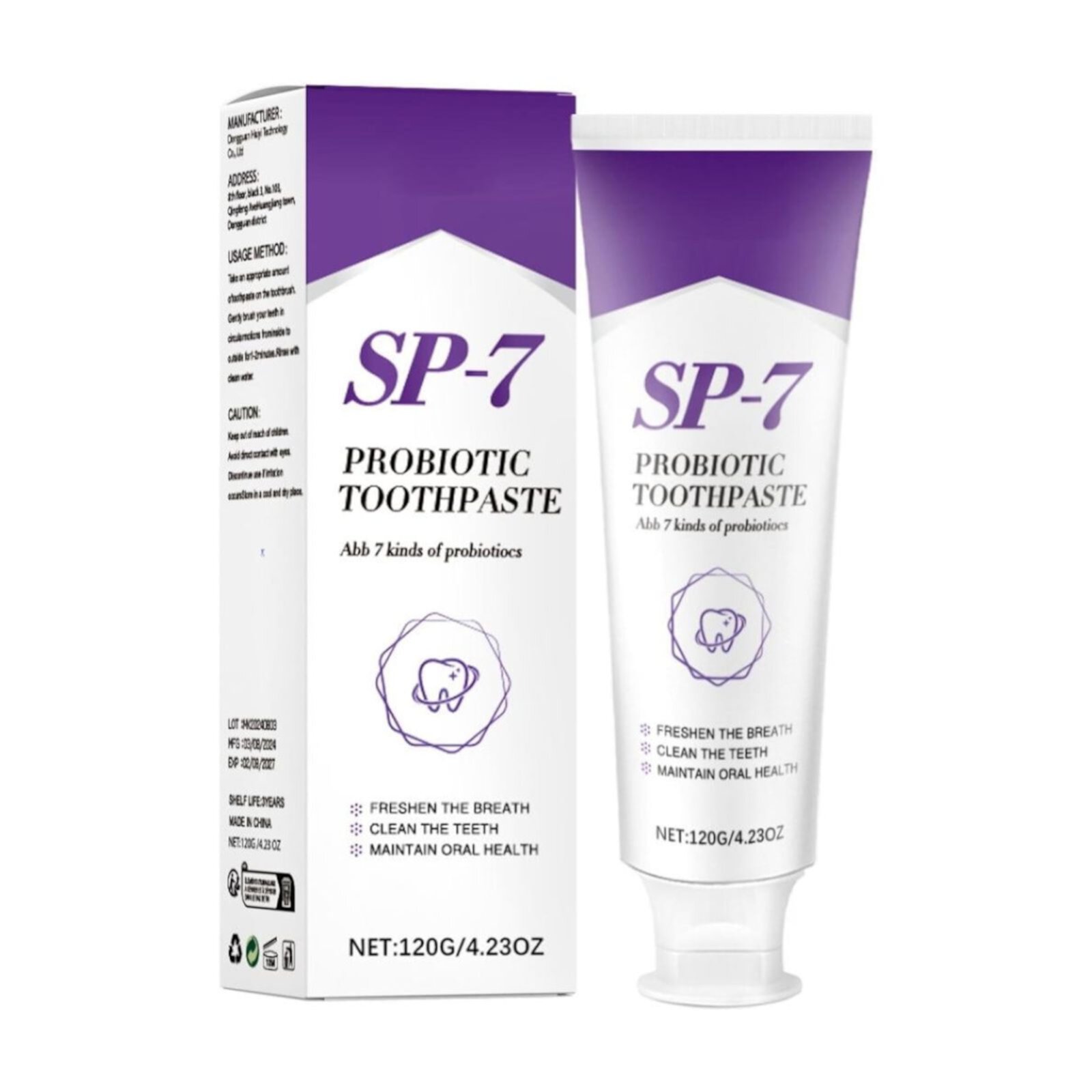 Sp-7,Probiotic Bright White Toothpaste,Deep Cleaning Care Toothpaste,Fresh Breath,120g Unbrand