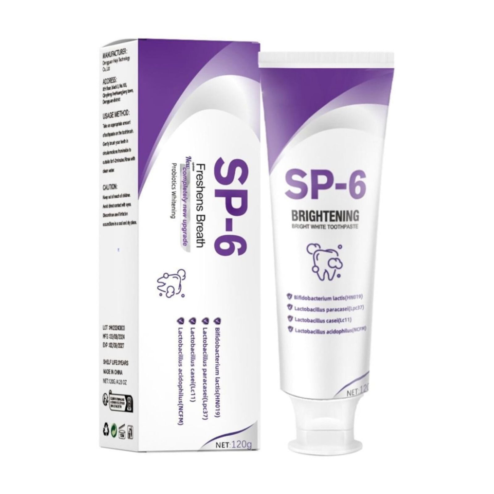 Sp-6,Probiotic Bright White Toothpaste,Deep Cleaning Care Toothpaste,Fresh Breath,120g Unbrand