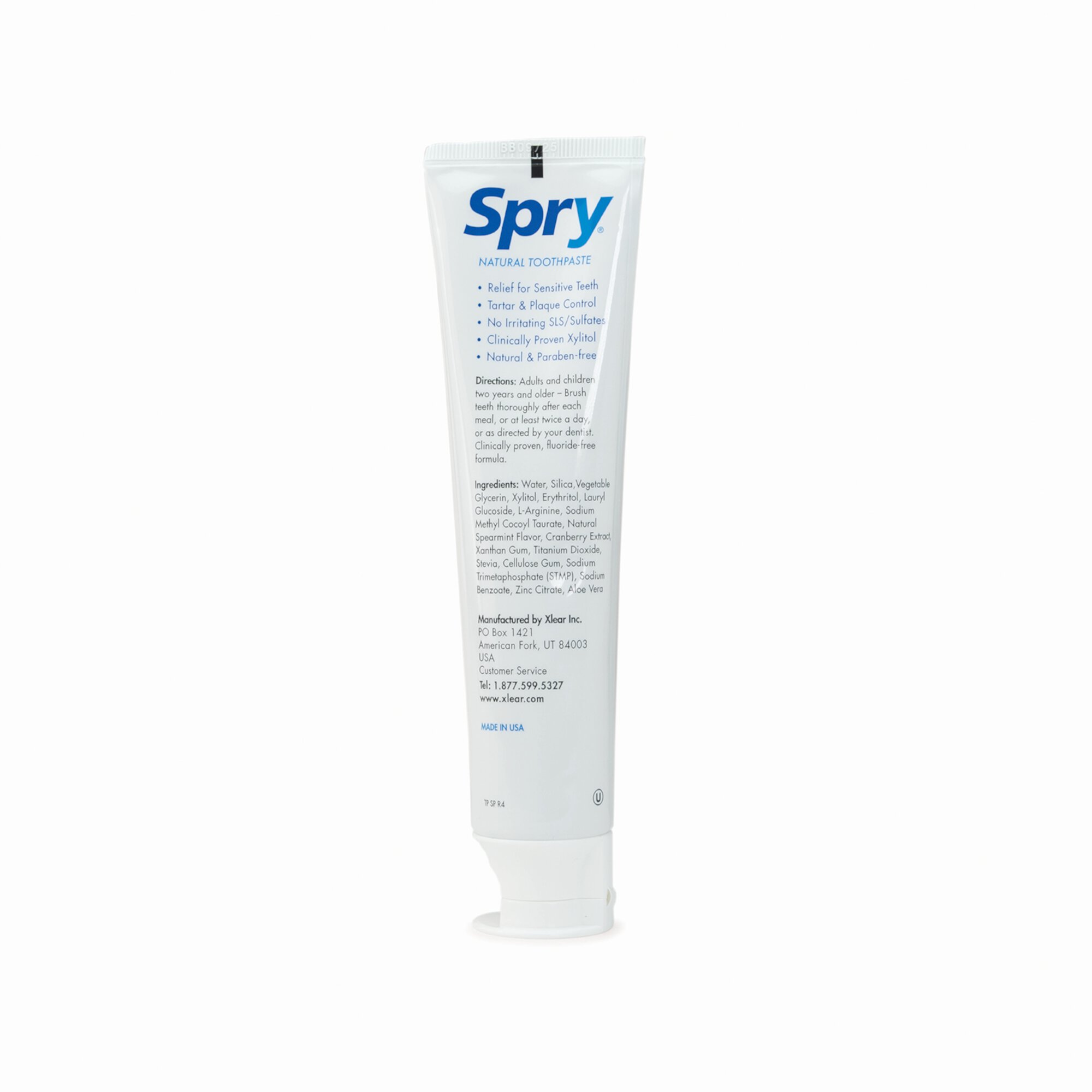 Spry Xylitol Toothpaste, Fluoride-Free, Natural Spearmint, Anti-Plaque and Tartar Control, 5 oz, 2 Pack Spry