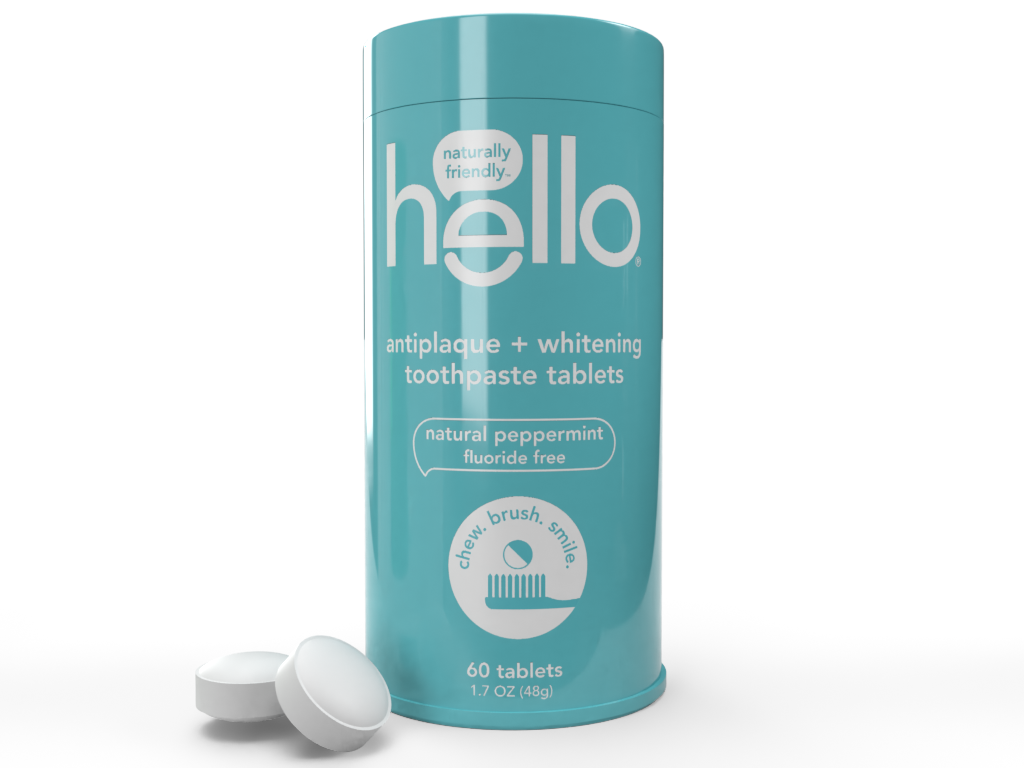 Hello Antiplaque + Whitening Toothpaste Tablets, 60ct Hello