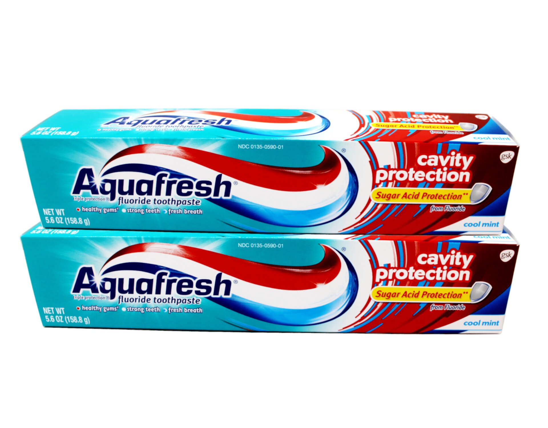 2 Pack - AquaFresh Cool Mint Toothpaste Cavity Protection 5.6 Oz Each Aquafresh