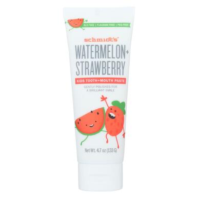 Schmidt's Naturally Flavored Kids Toothpaste Watermelon + Strawberry 4.7 OZ Schmidt's