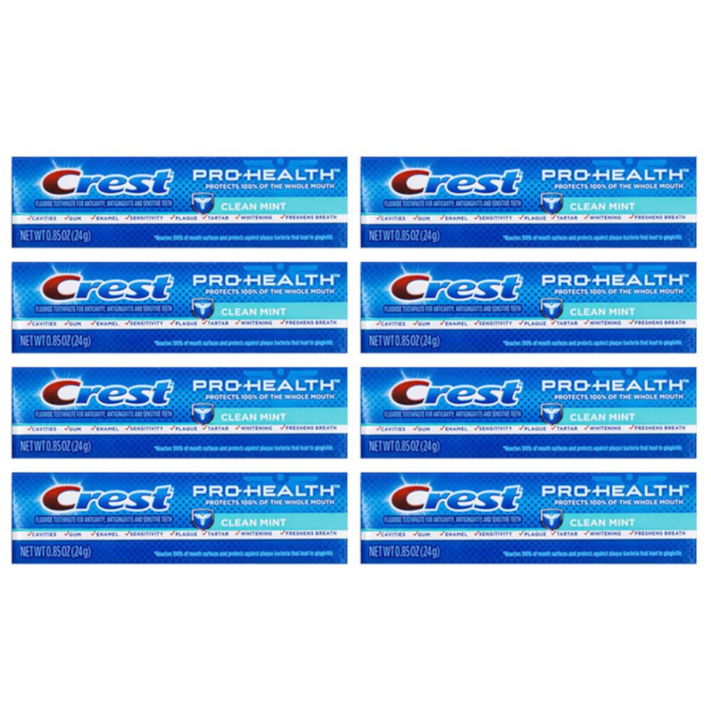 Crest Pro-Health, Clean Mint Toothpaste, 0.85 oz (24g) - Pack of 8 Visit the Crest Store