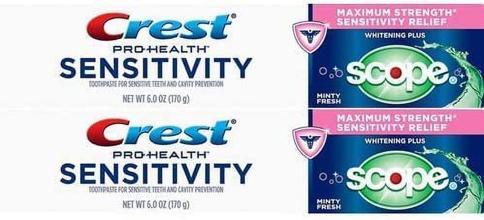 Crest Sensitivity Whitening And Scope Minty Fresh Toothpaste, 6 Oz - 2 Tubes. Visit the Crest Store