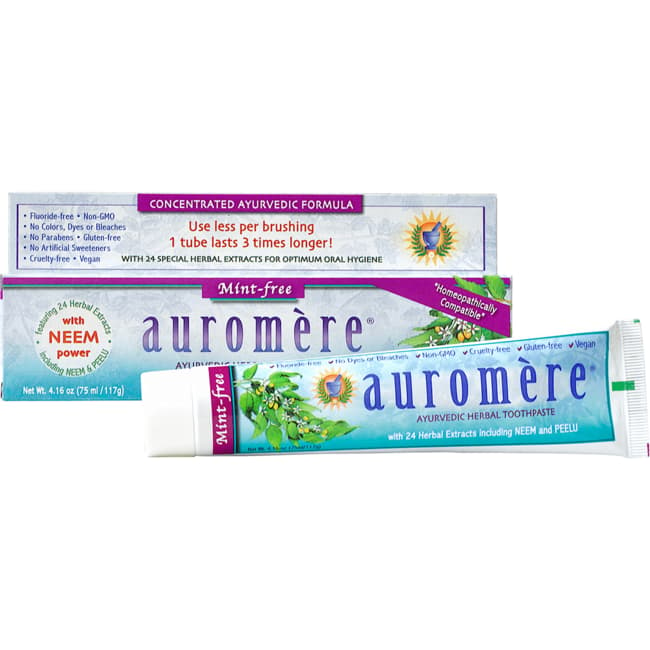 Auromere Ayurvedic Herbal Toothpaste Mint-Free 4.16 oz Paste Auromere