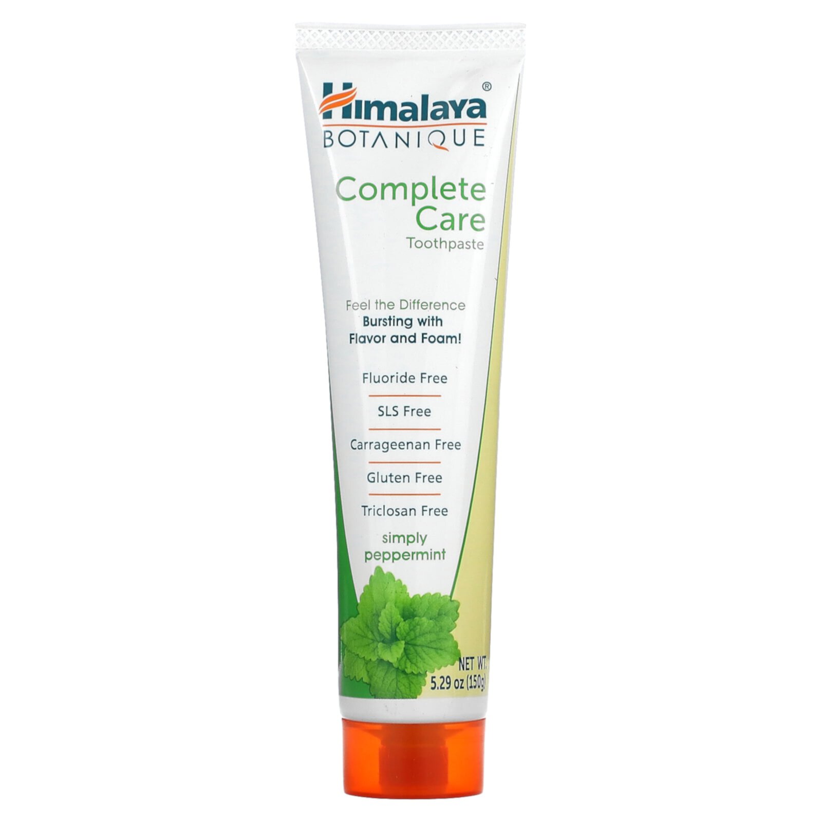 Himalaya Botanique Complete Care Toothpaste, Herbal, Peppermint Flavor, Fights Plaque, Freshens Breath, Fluoride Free, No Artificial Flavors, SLS Free, Cruelty Free, Foaming 5.29 Oz, 2 Pack Himalaya