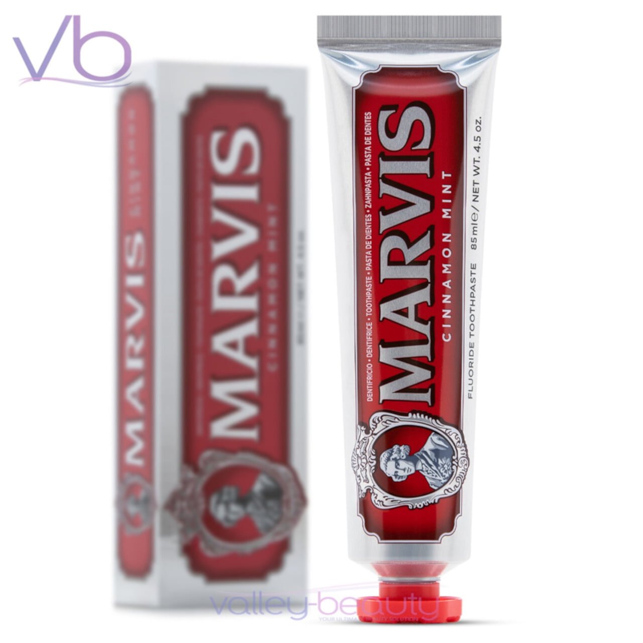 Marvis Cinnamon Mint Rich and Creamy Toothpaste with Spicy Aromas, 85ml Marvis