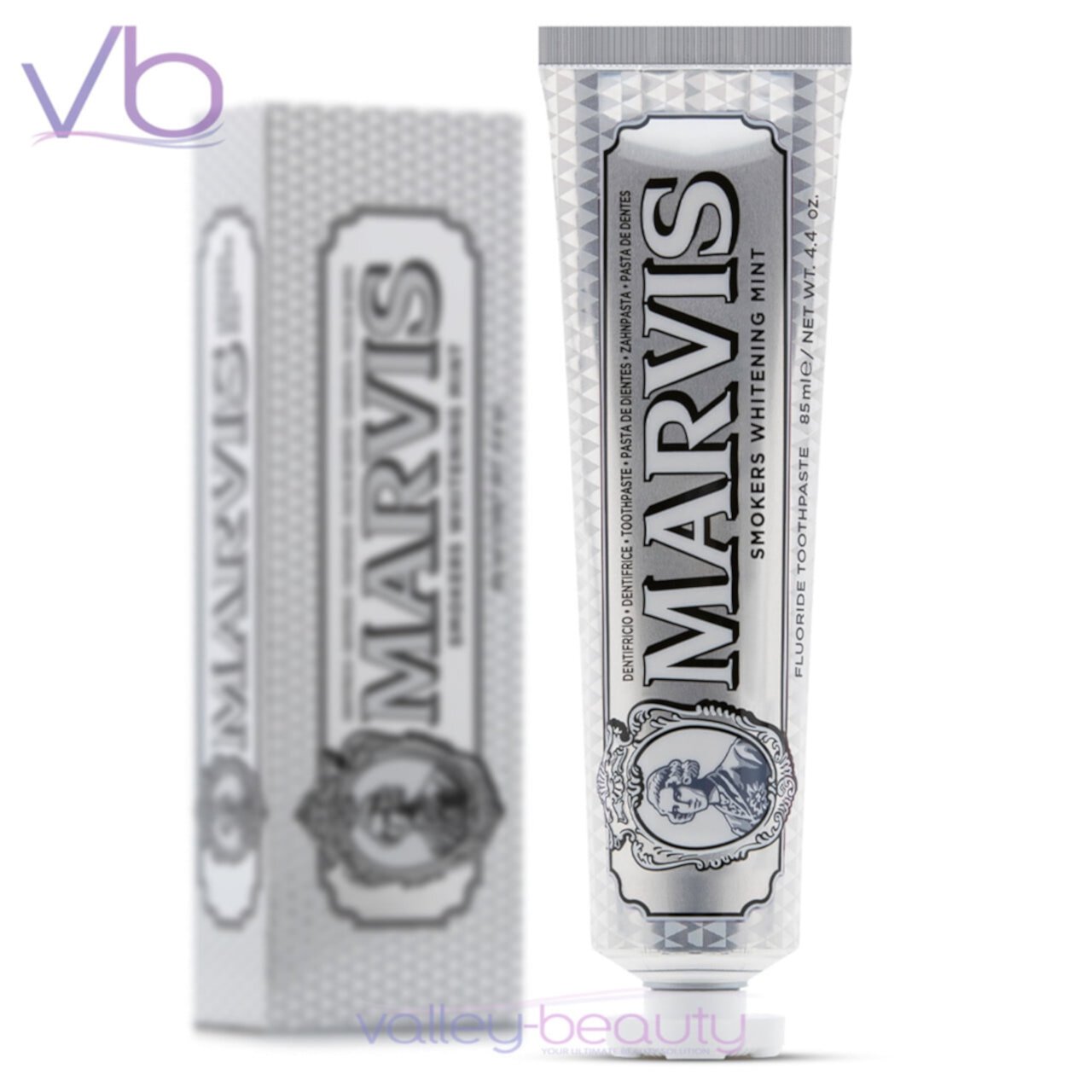 Marvis Smokers Whitening Mint | Rich and Creamy Toothpaste for Enamel Staining Removal, 85ml Marvis