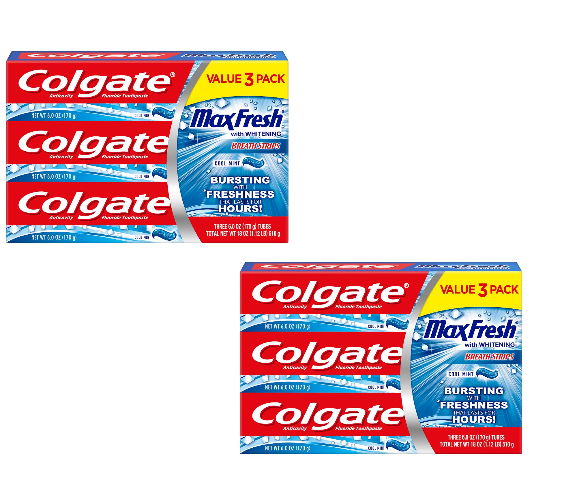 Colgate Max Fresh Toothpaste with Mini Breath Strips, Cool Mint - 6.0 Ounce (6 Pack) Visit the Colgate Store