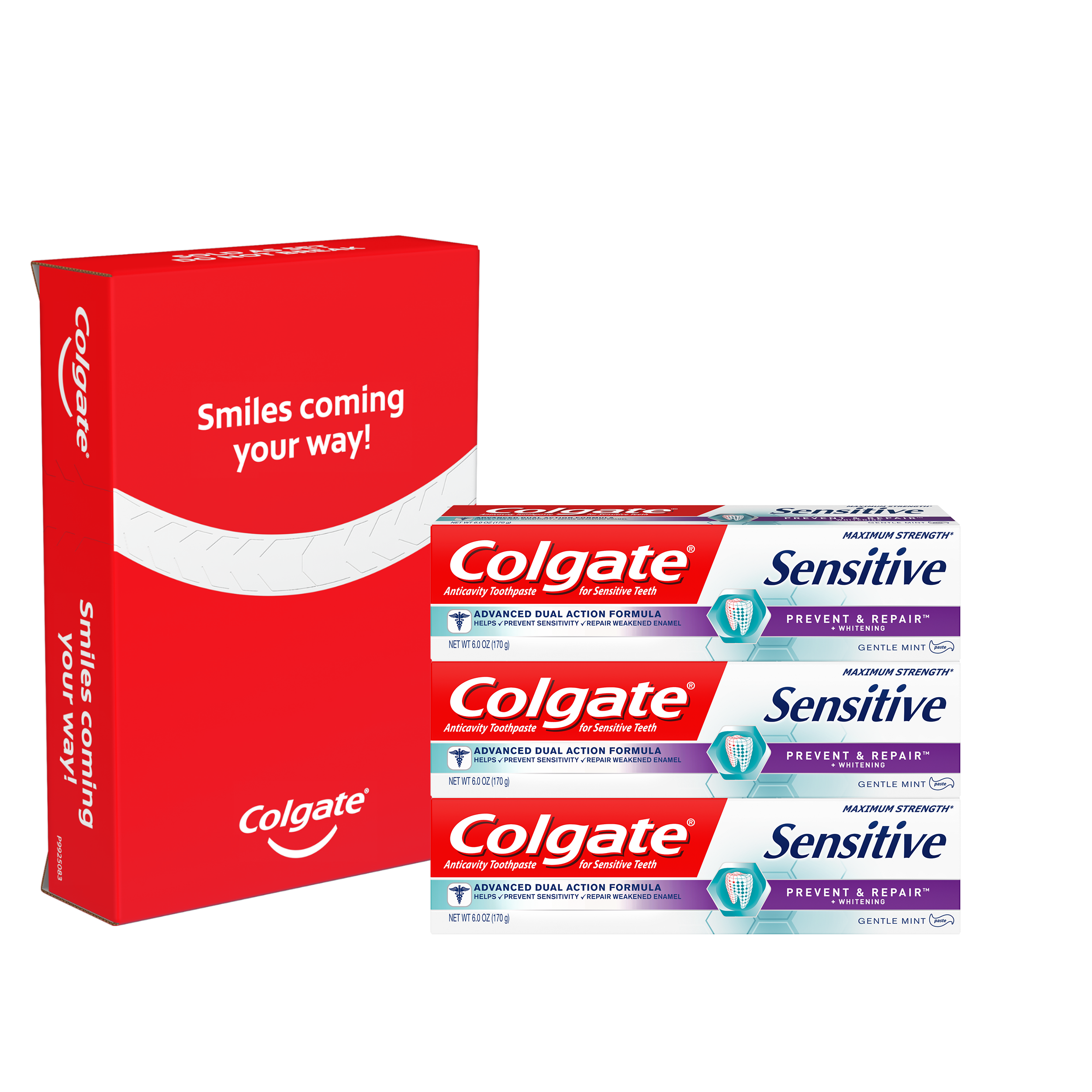 Colgate Sensitive Toothpaste, Prevent & Repair, Gentle Mint Paste Formula, 6 Oz, 3 Ct Visit the Colgate Store