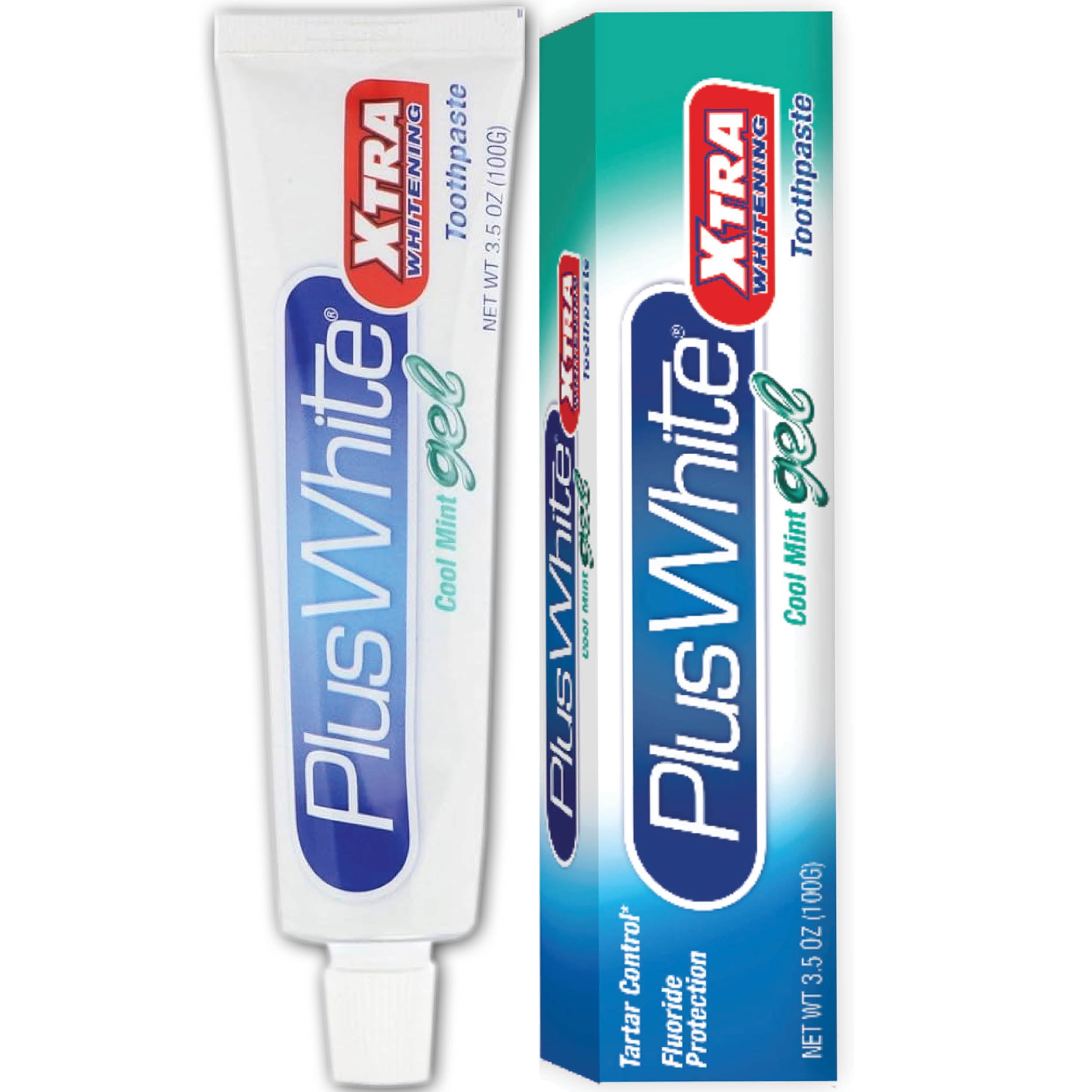 Plus White Xtra Whitening Toothpaste Gel Cool Mint 3.50 oz - (Pack of 3) N/A