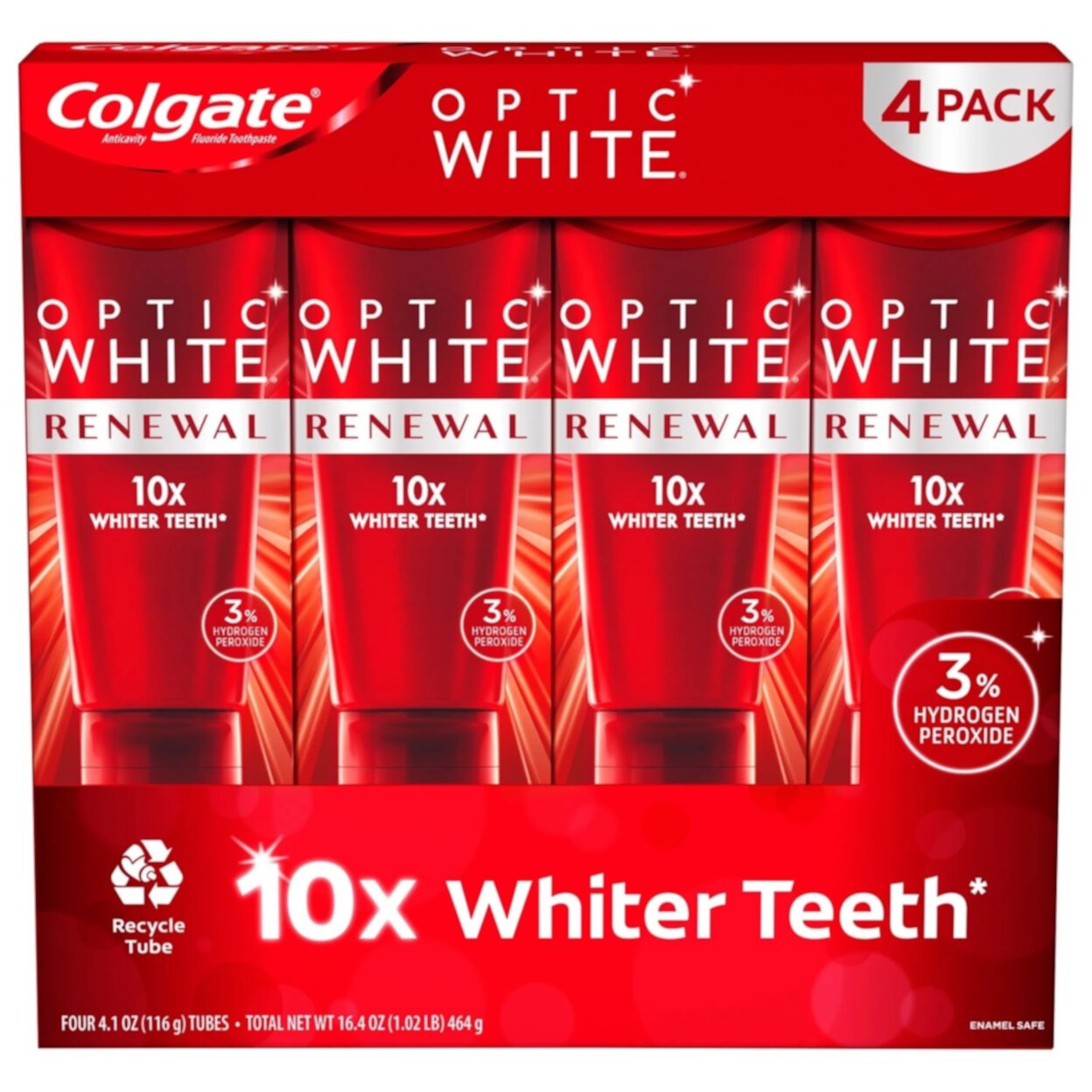 Colgate Optic White Renewal Whitening Toothpaste 4.1 Ounce (Pack of 4) Visit the Colgate Store