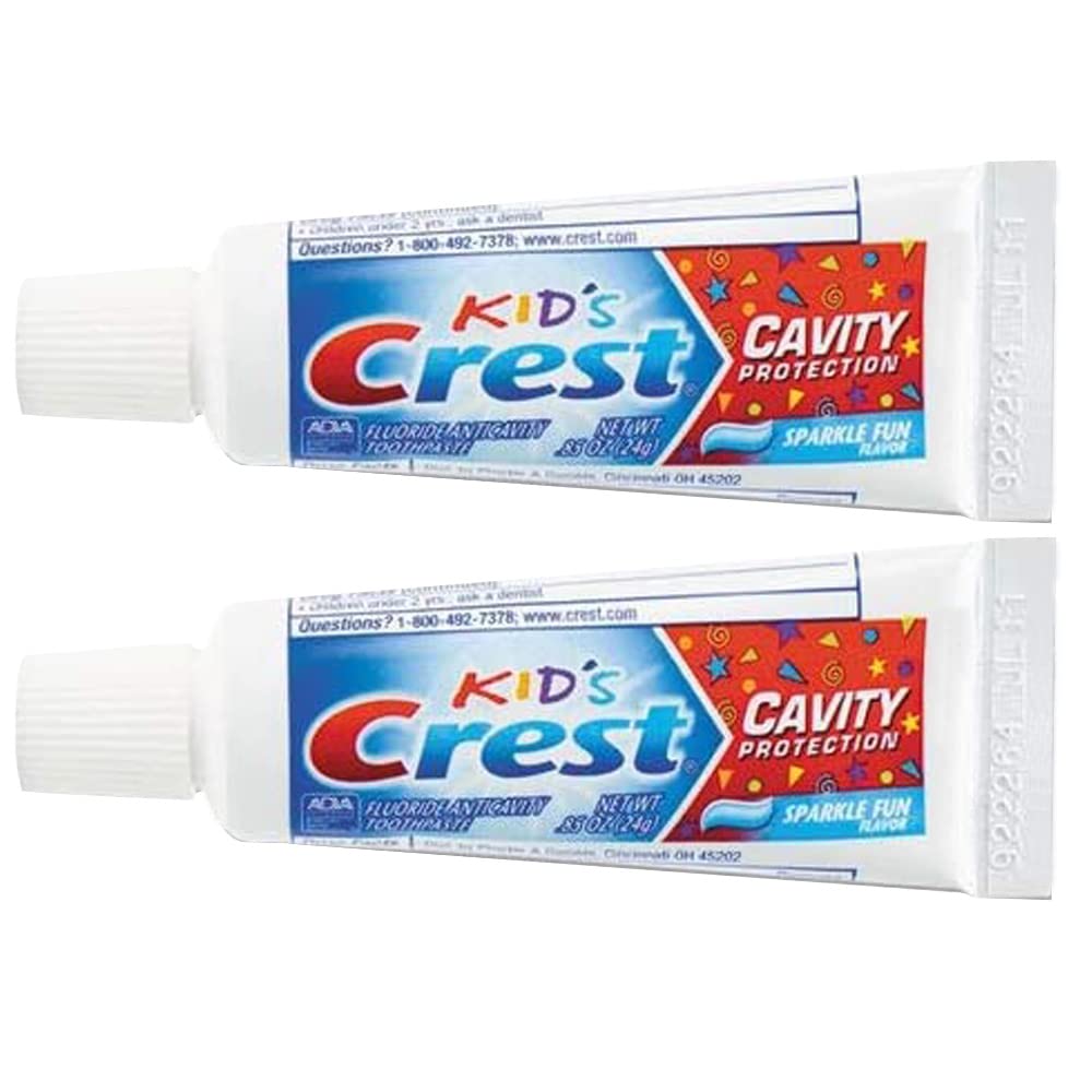 Crest Kids Cavity Protection Toothpaste, Sparkle Fun, Travel Size 0.85 oz (24g) - Pack of 2 Visit the Crest Store