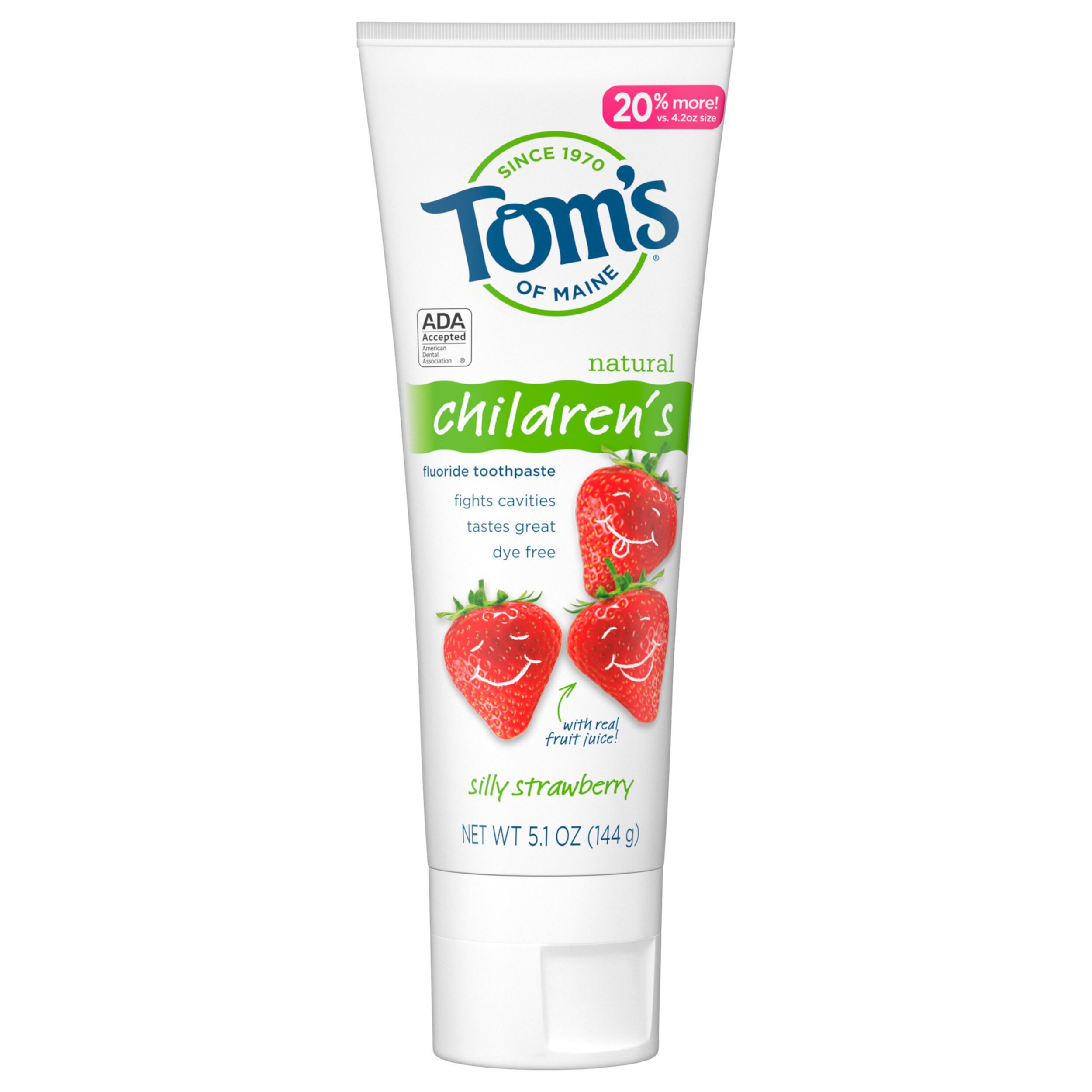 Tom's of Maine Children's Silly Strawberry Anticavity Toothpaste, 5.1oz Tom's of Maine