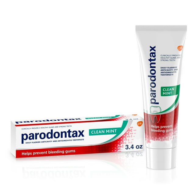 Parodontax Fluoride Gingivitis Toothpaste for Bleeding Gums, Clean Mint, 3.4 Oz Parodontax