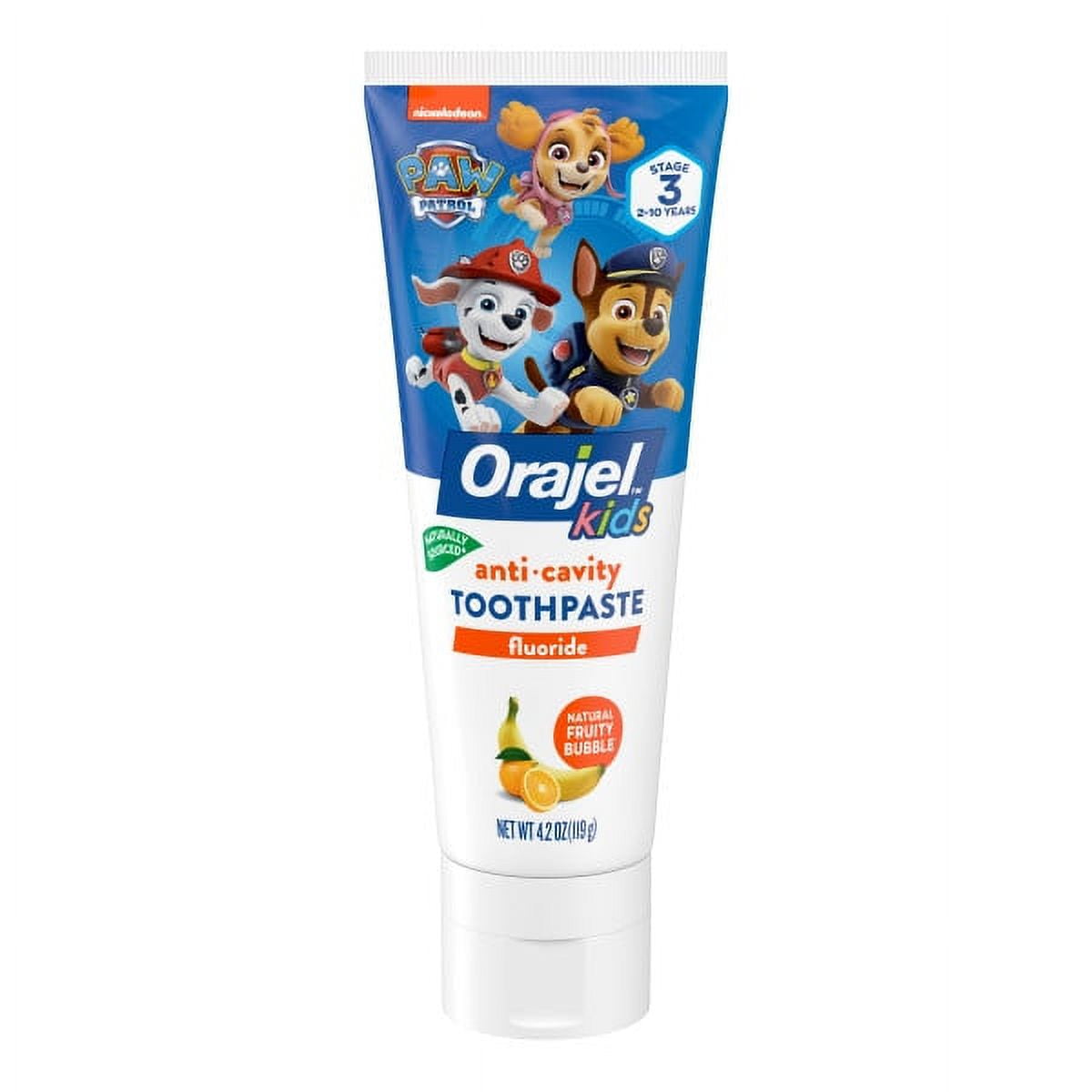 Orajel Kids Paw Patrol Anticavity Fluoride Toothpaste, Natural Fruity Bubble Flavor, 4.2 oz Orajel