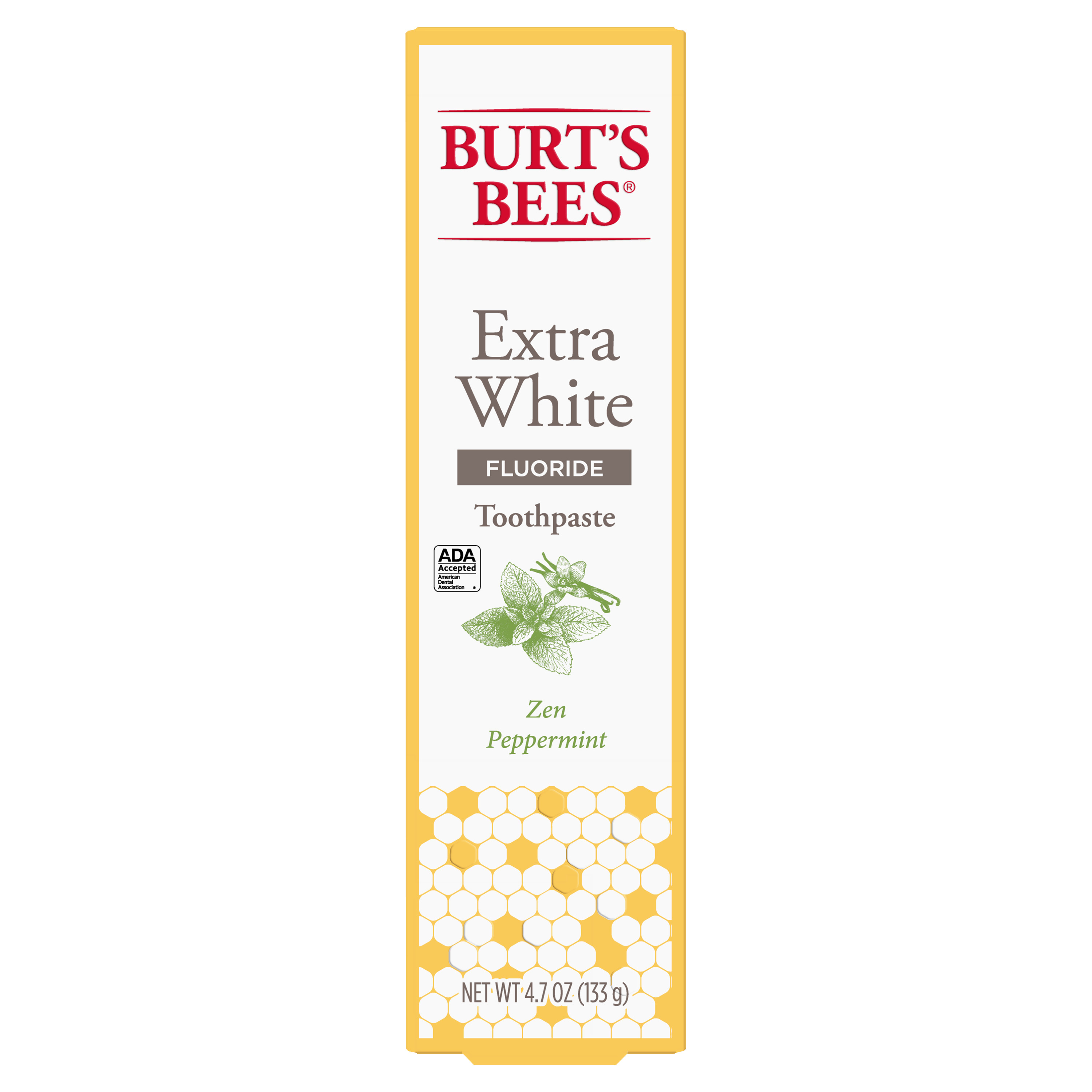 Burt's Bees Extra White Fluoride Toothpaste, Zen Peppermint, 4.7 Oz BURT'S BEES