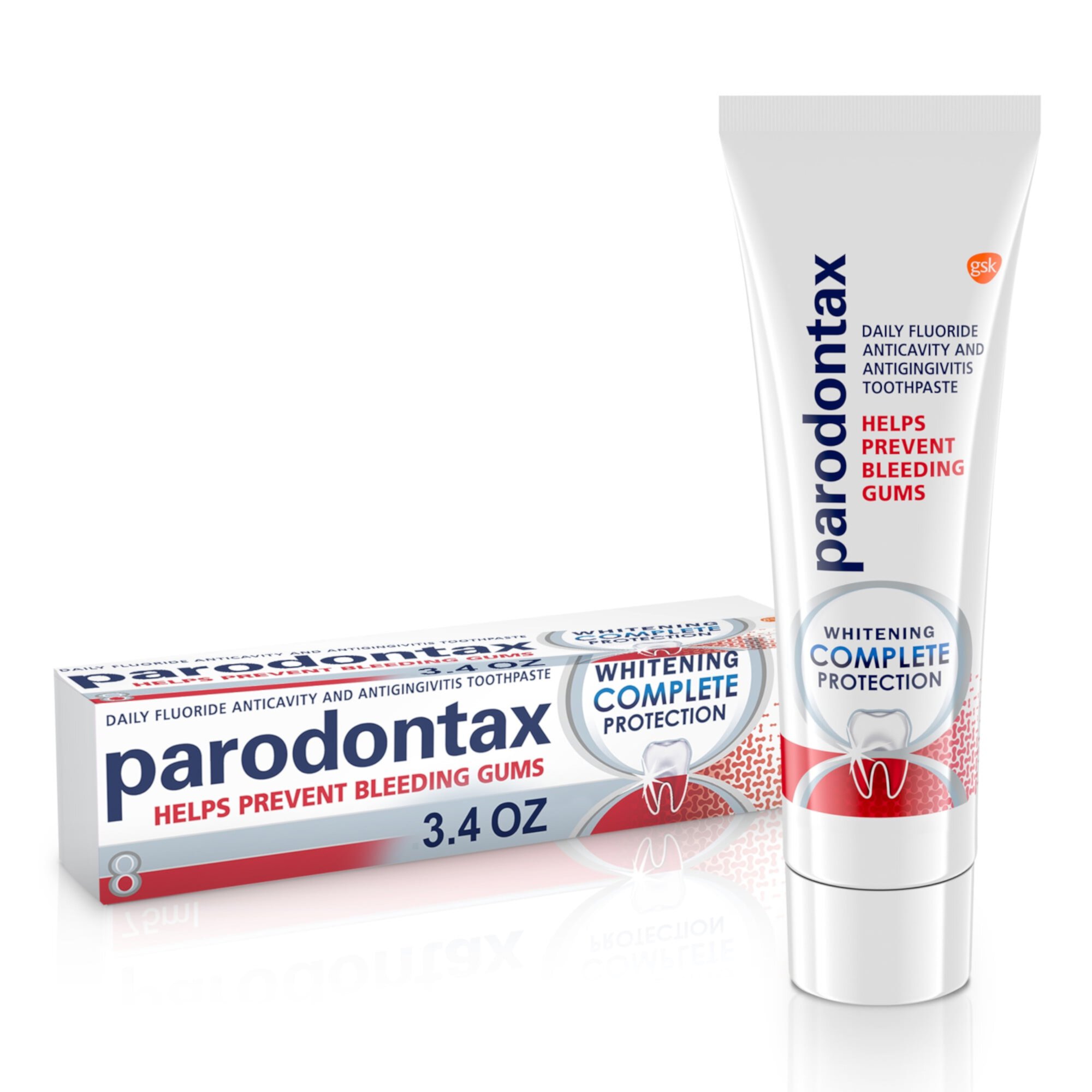 Parodontax Complete Protection Teeth Whitening Unflavored Toothpaste for Bleeding Gums, 3.4 Oz Parodontax