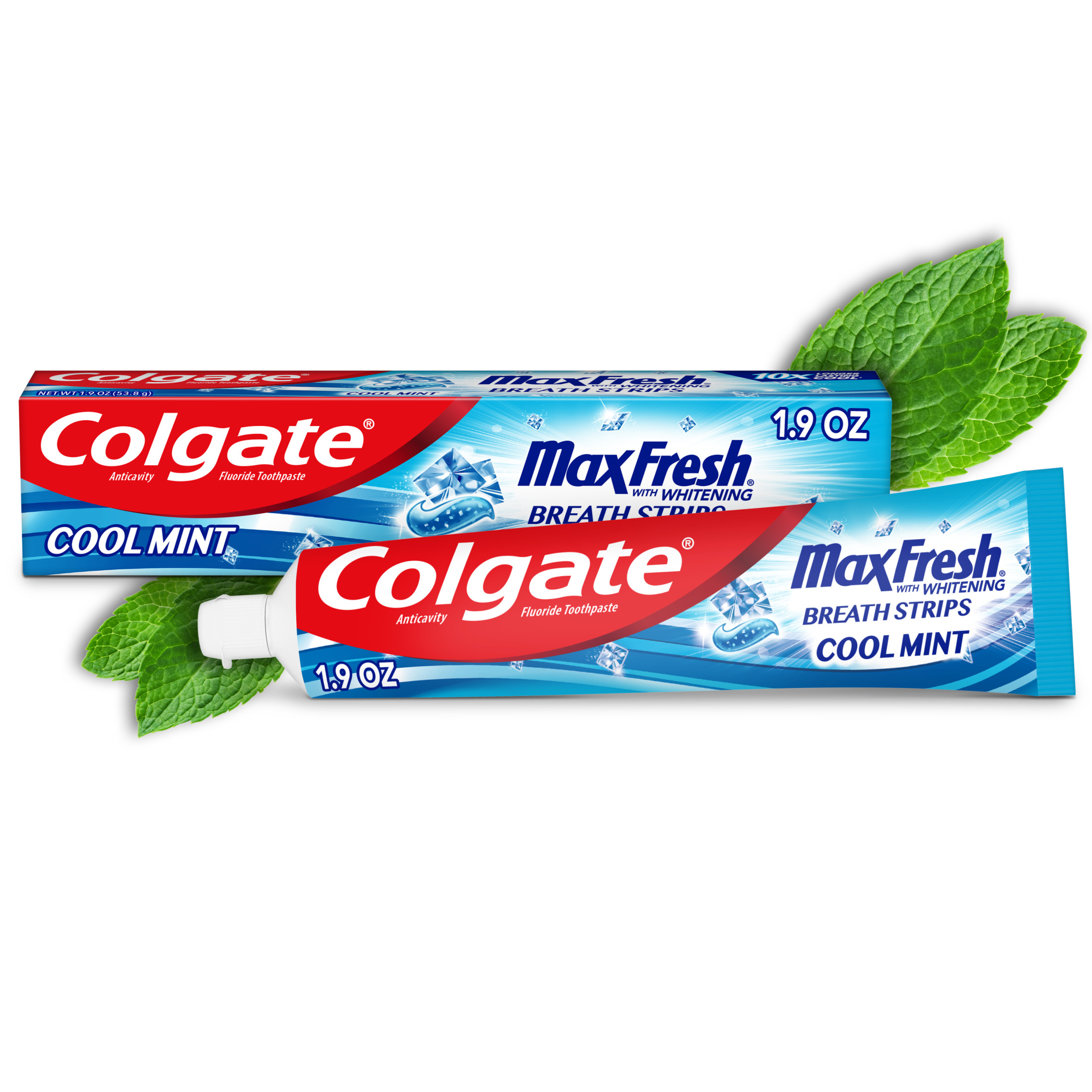 Colgate Max Fresh Travel Size Toothpaste with Mini Breath Strips, Cool Mint - 1.9 Ounce Visit the Colgate Store