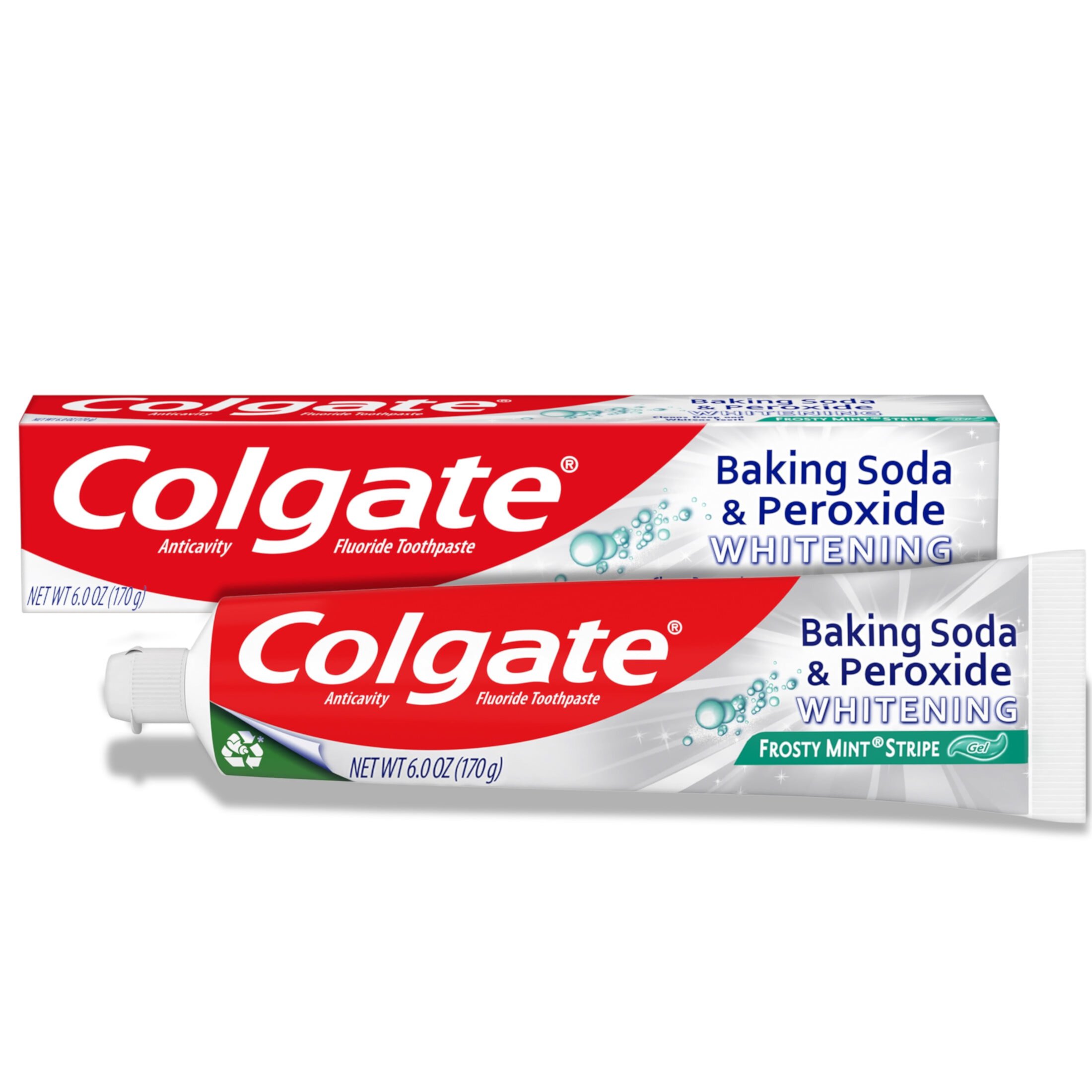 (3 pack) Colgate Baking Soda and Peroxide Toothpaste Gel, Frosty Mint, 6 Oz Tube Colgate