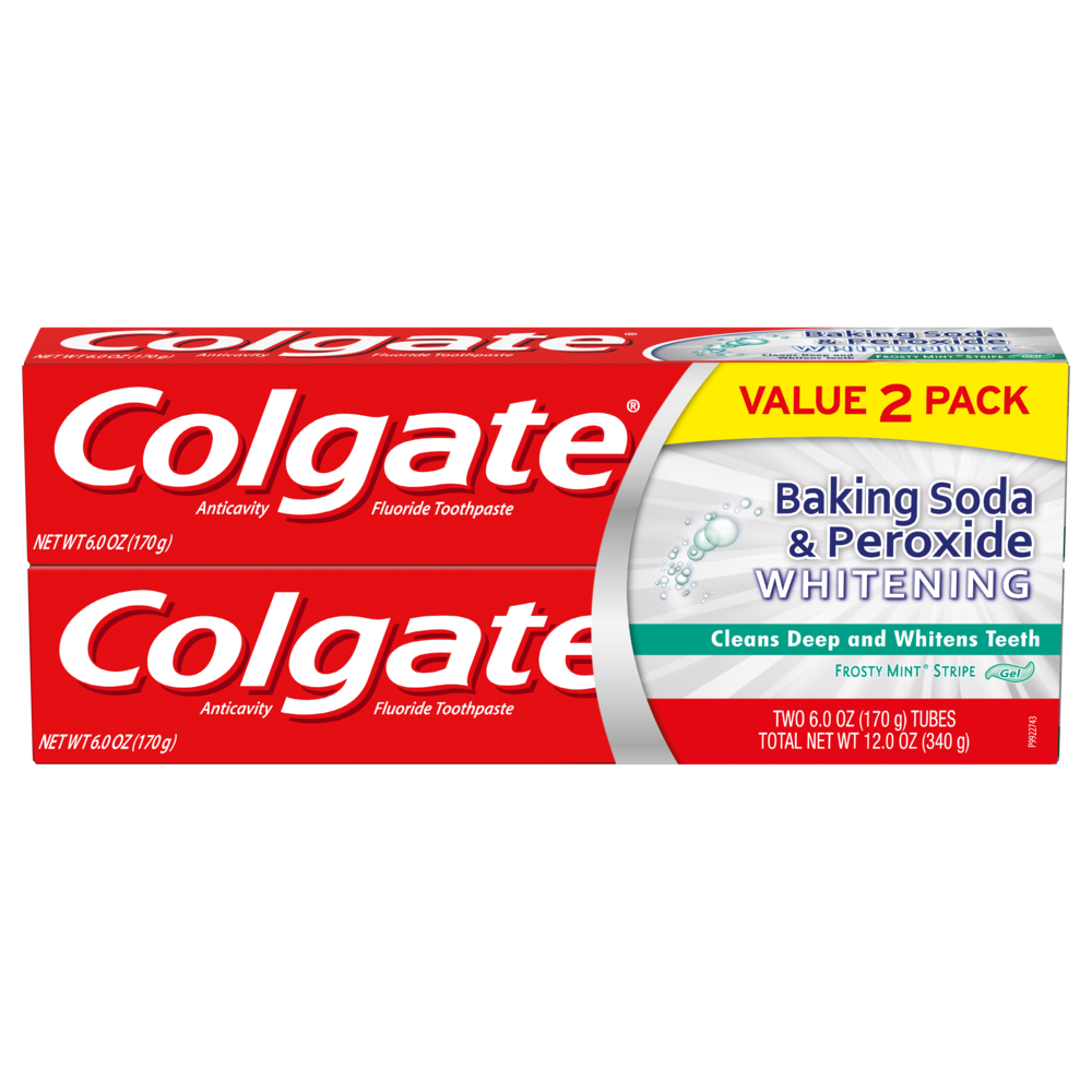 Colgate 6 Oz. Baking Soda & Peroxide Whitening Frosty Mint Toothpaste, 2 Pack Visit the Colgate Store