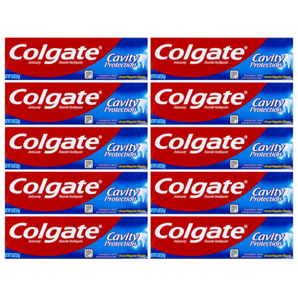 Colgate Cavity Protection Toothpaste, Creat Regular Flavor, Travel Size 1 oz (28g) - Pack of 10 Visit the Colgate Store