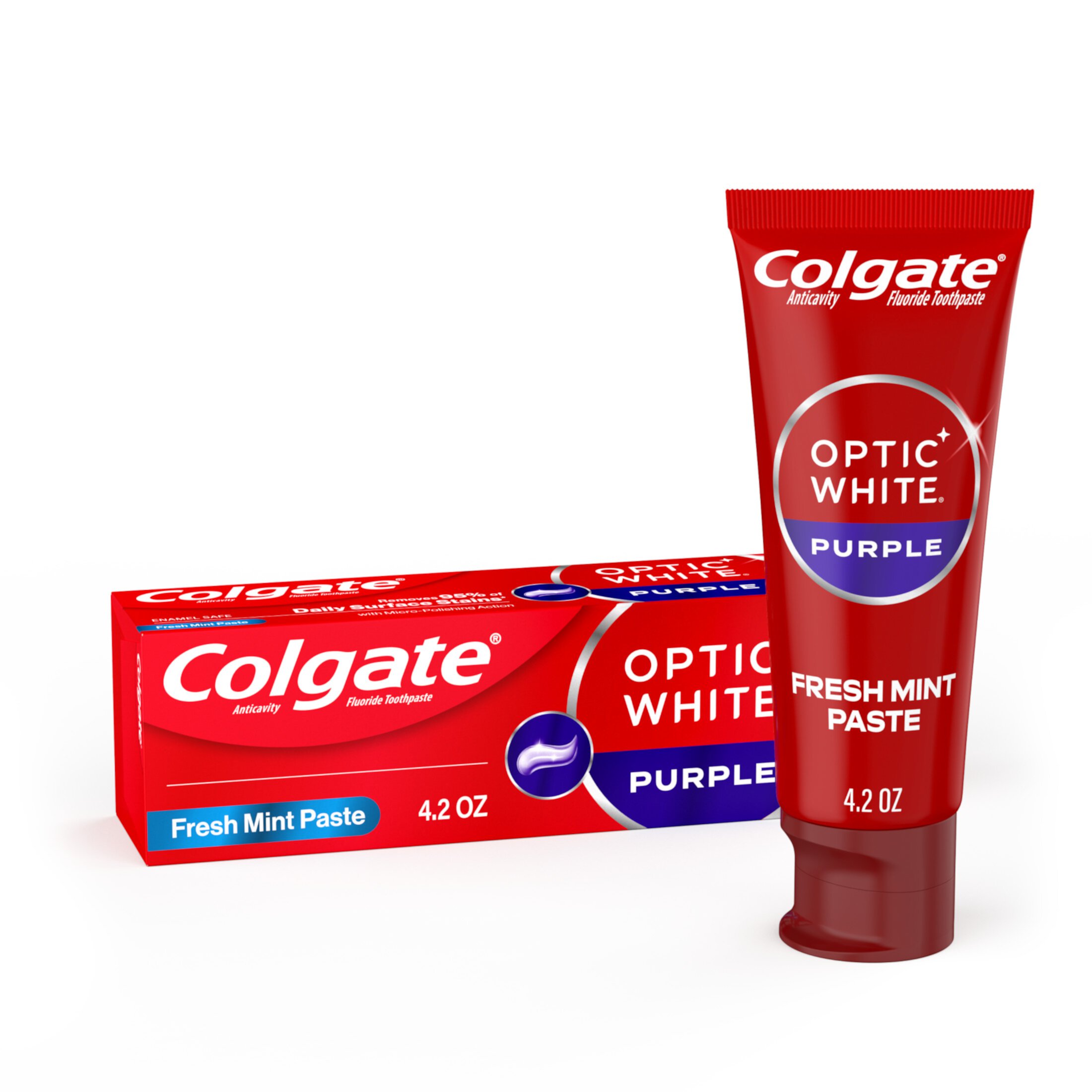 Colgate Optic White Purple Toothpaste for Teeth Whitening, Mint Paste, 4.2 oz Visit the Colgate Store