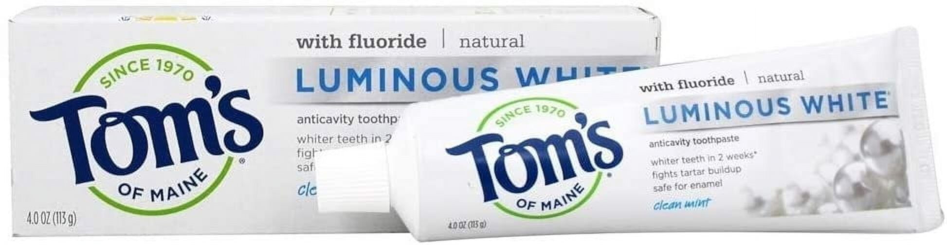 Toms of Maine, Toothpaste Luminous White Clean Mint, 4 Ounce Tom's of Maine