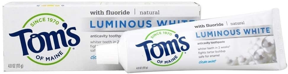 Toms of Maine, Toothpaste Luminous White Clean Mint, 4 Ounce Tom's of Maine