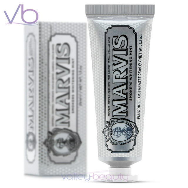 Marvis Smokers Whitening Mint | Rich and Creamy Toothpaste for Enamel Staining Removal, 25ml Marvis