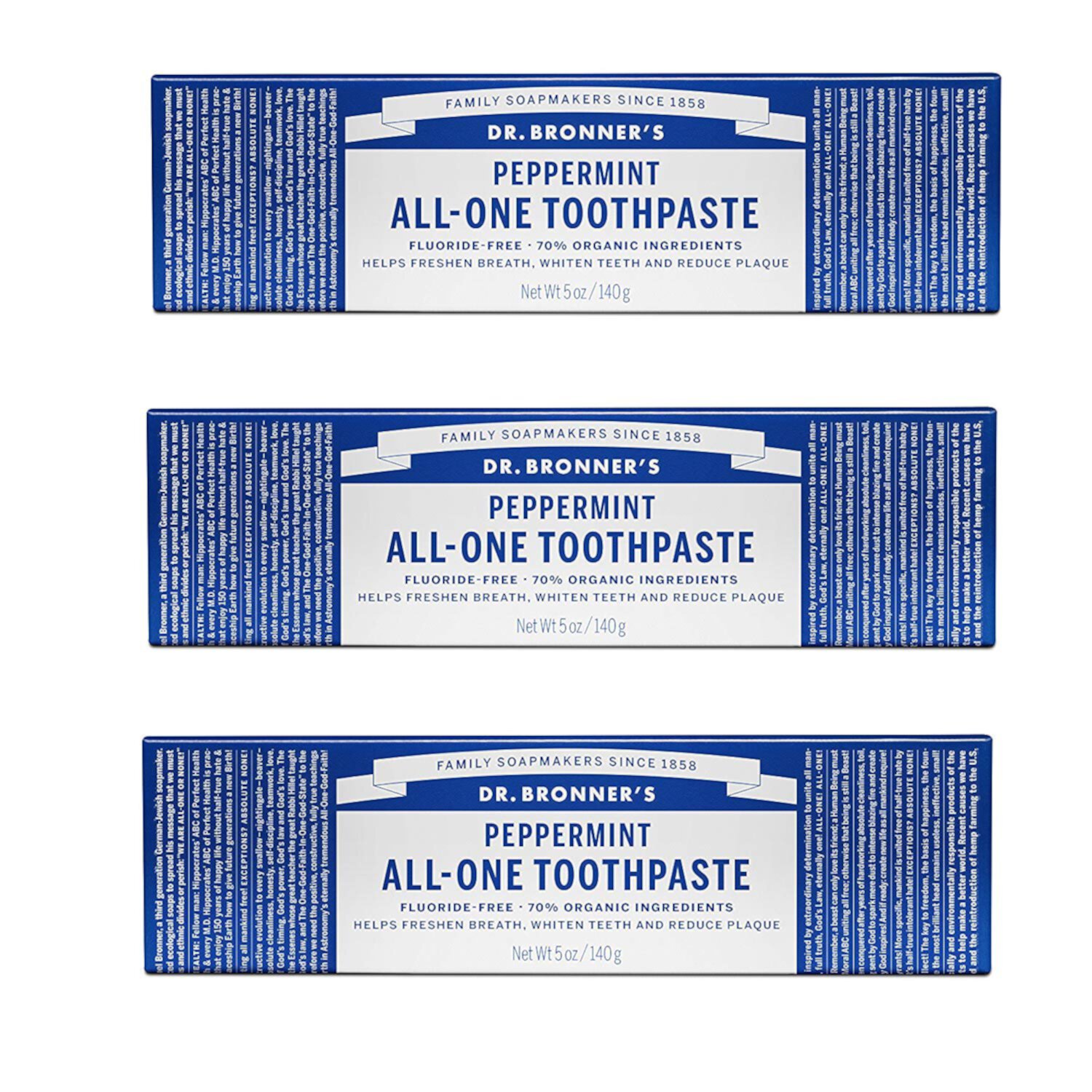 Dr. Bronner Peppermint Toothpaste 5-Ounces 3 Pack Dr. Bronner's