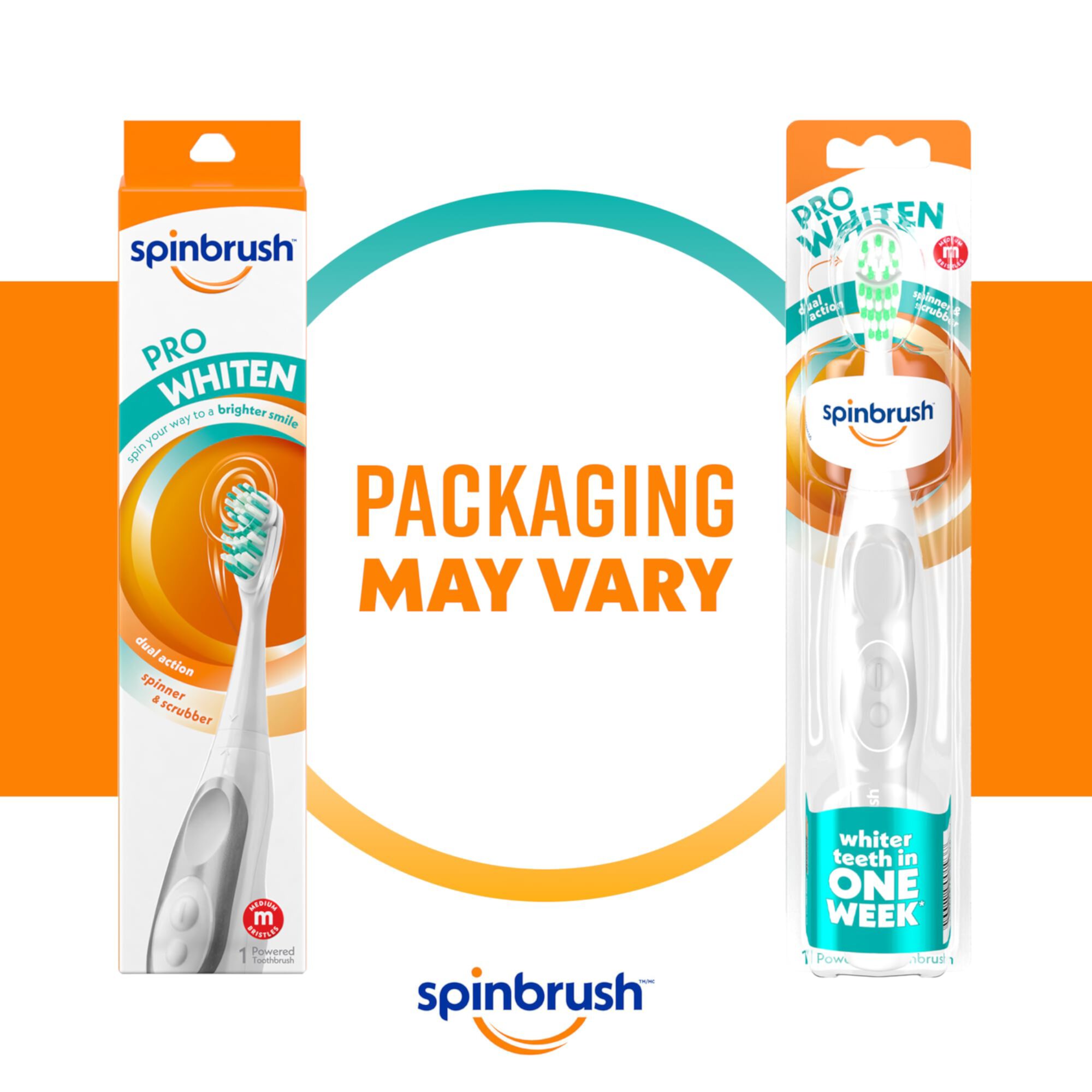 Spinbrush Pro Whiten, Battery Toothbrush for Adults, Medium Bristles, Batteries Included C3 Visit the Spinbrush Store