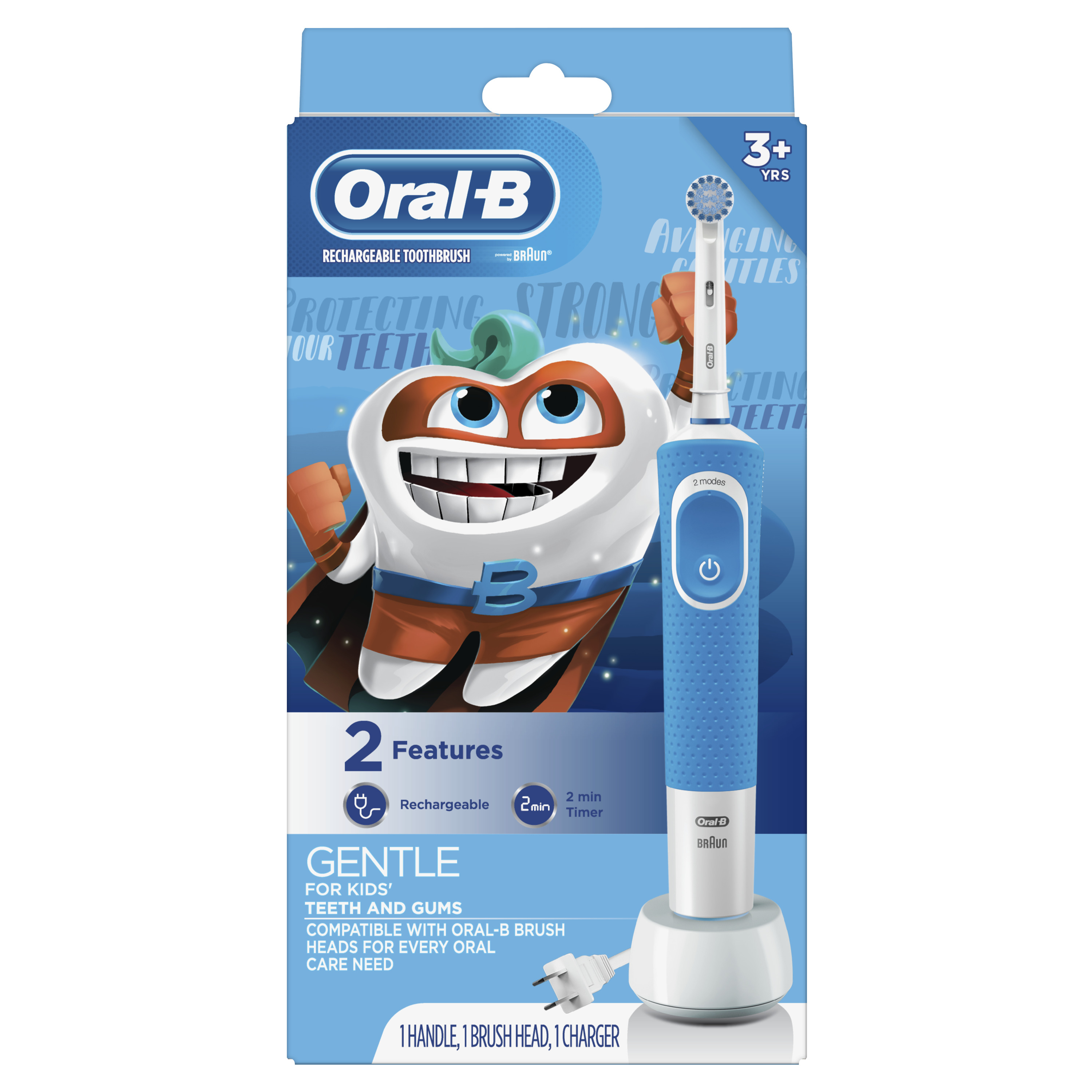 Oral-B Kids Electric Toothbrush with Sensitive Brush Head and Timer, Powered by Braun, for Kids 3+ Visit the Oral-B Store