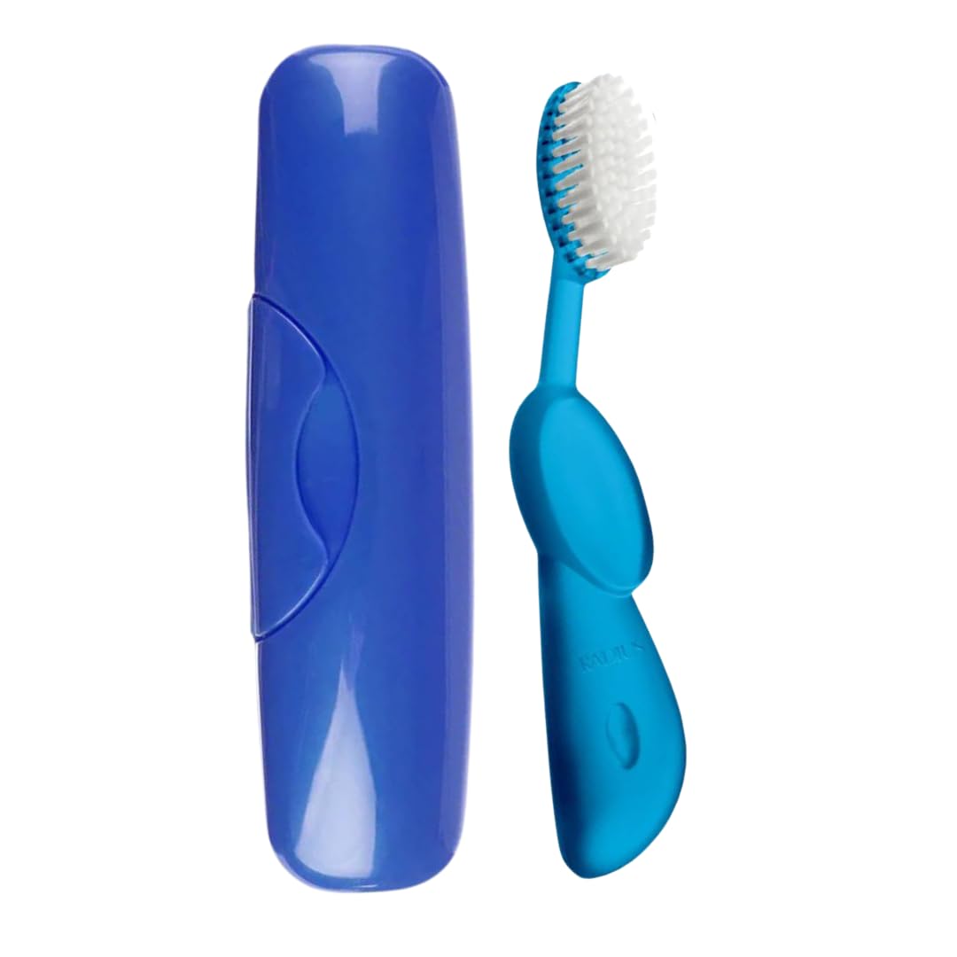 RADIUS Toothbrush Original Big Brush, BPA Free and ADA Accepted, Right Hand, Blue Brush and Blue Case Visit the RADIUS Store