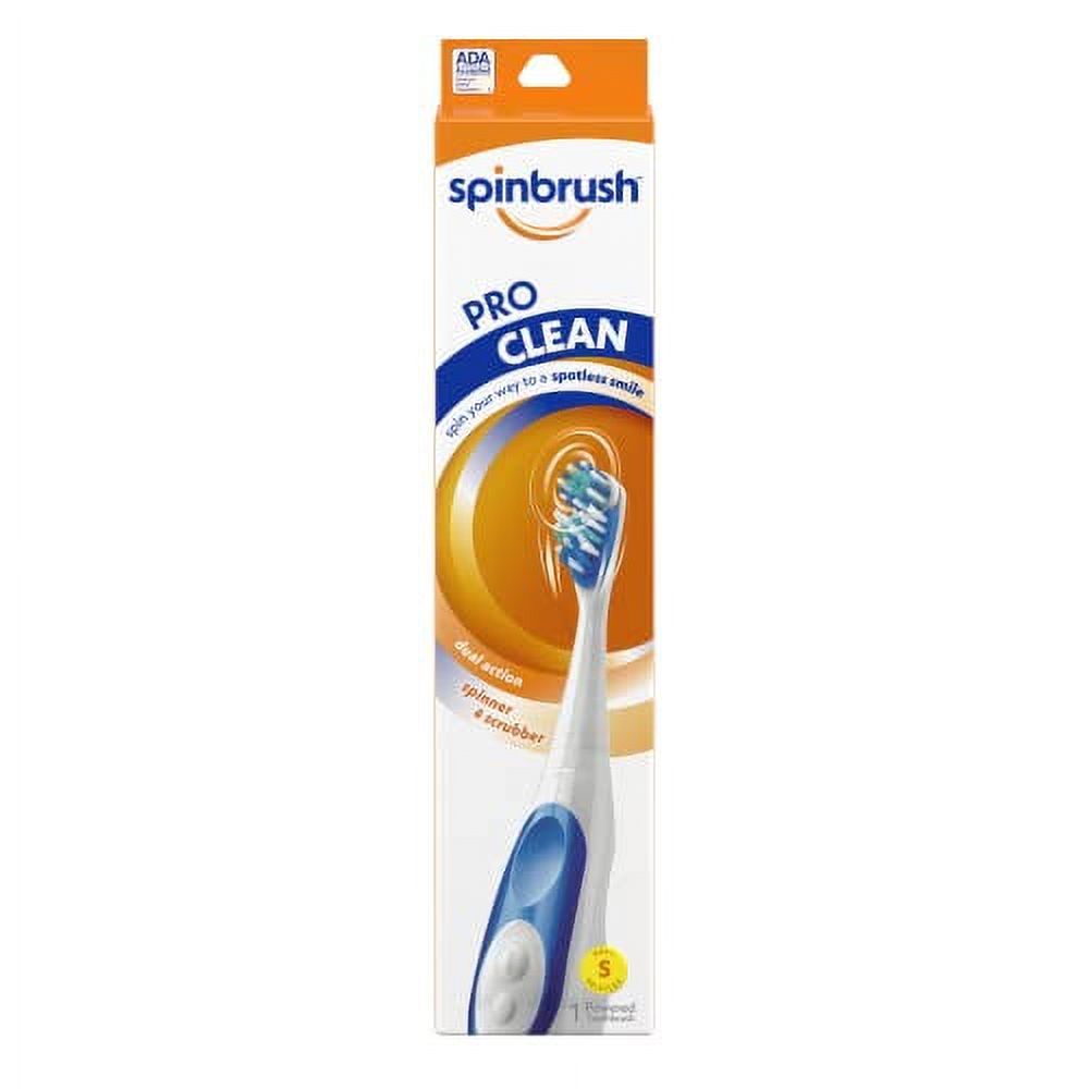 Spinbrush PRO CLEAN Battery Powered Toothbrush, Soft Bristles, 1 Count, Gold or Blue Color May Vary Visit the Spinbrush Store