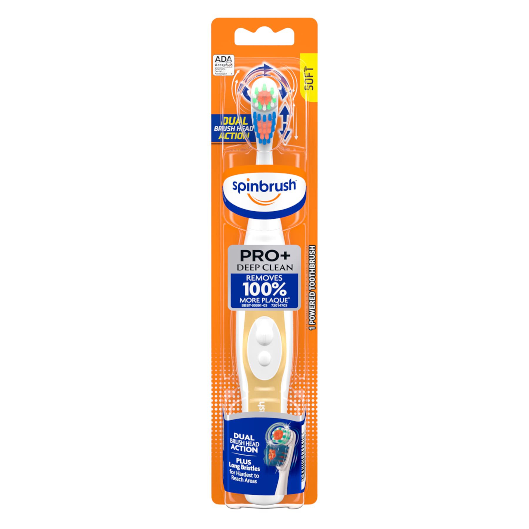 Spinbrush Pro+ Deep Clean, Battery Toothbrush for Adults, Soft Bristles, Batteries Included Visit the Spinbrush Store