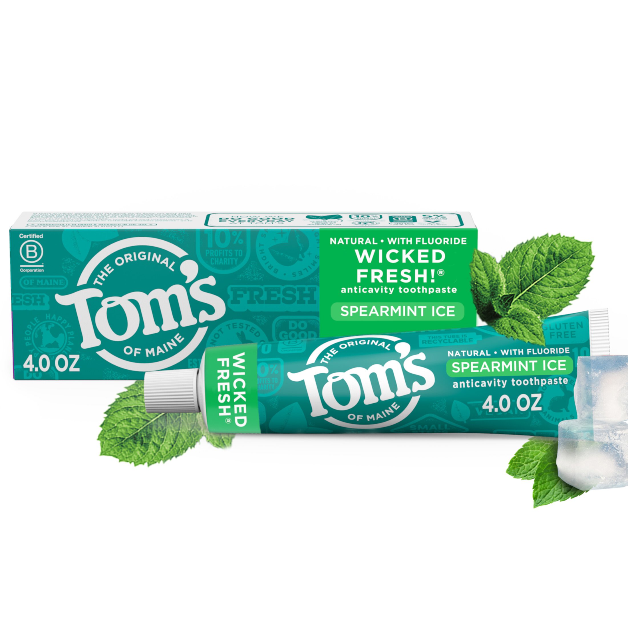 Tom’s of Maine Wicked Fresh Natural Fluoride Toothpaste, Spearmint Ice, 4.0 Oz Tom's of Maine